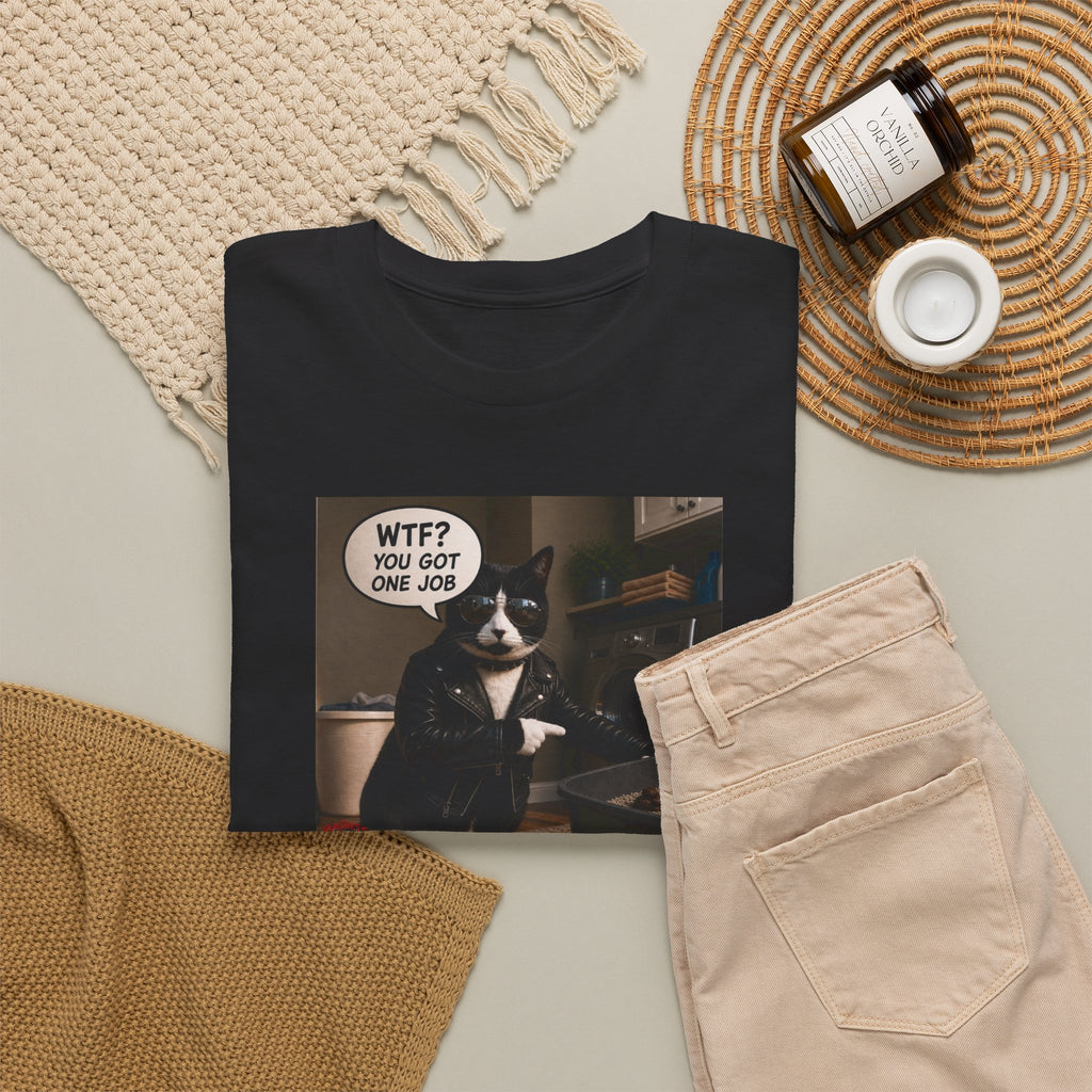 Cat Meme T-Shirt — "WTF? You Got One Job" Graphic Tee