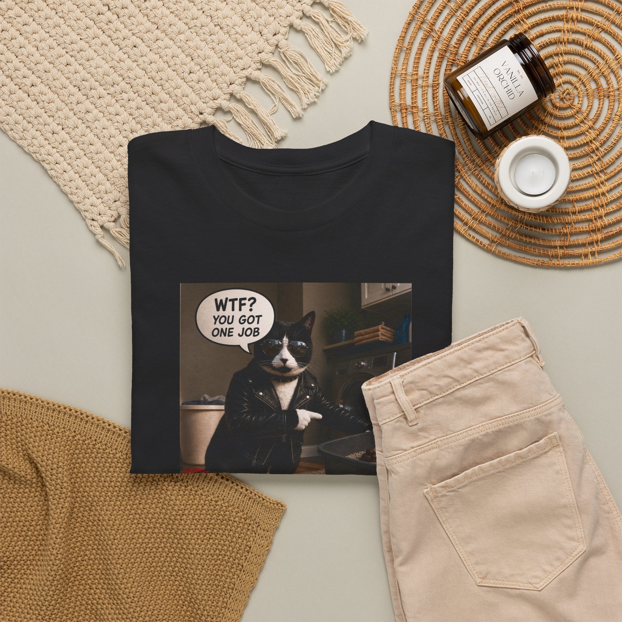 Cat Meme T-Shirt — "WTF? You Got One Job" Graphic Tee