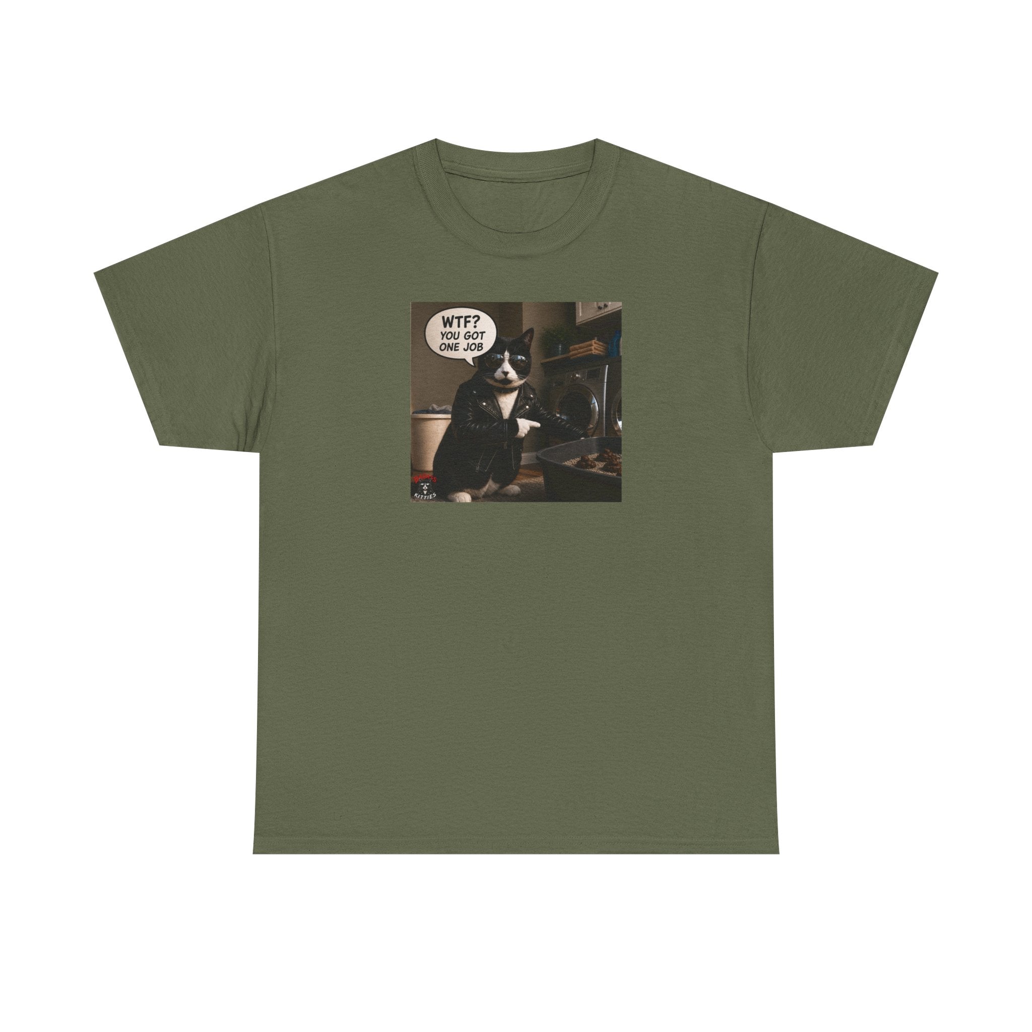 Cat Meme T-Shirt — "WTF? You Got One Job" Graphic Tee