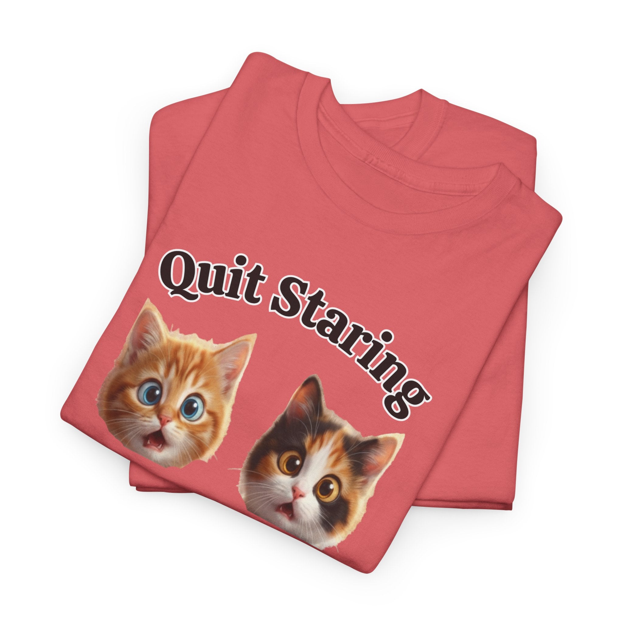 Playful Kitty "Quit Staring?" Funny T-Shirt