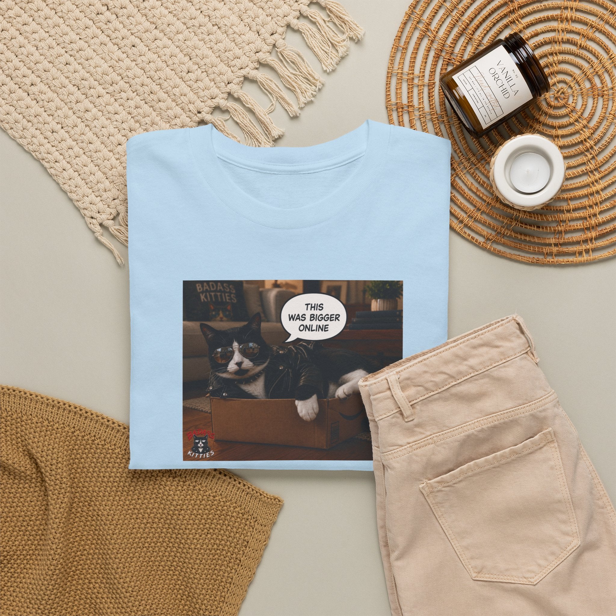 Cat Meme-This Was Bigger Online – Funny Badass Cat T-Shirt