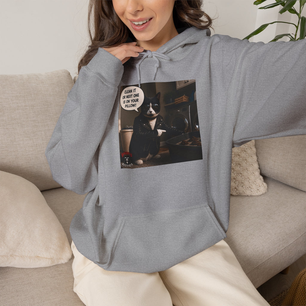 Cat Meme-Clean It or the Next One Is on Your Pillow! | Funny Cat Lover Hoodie