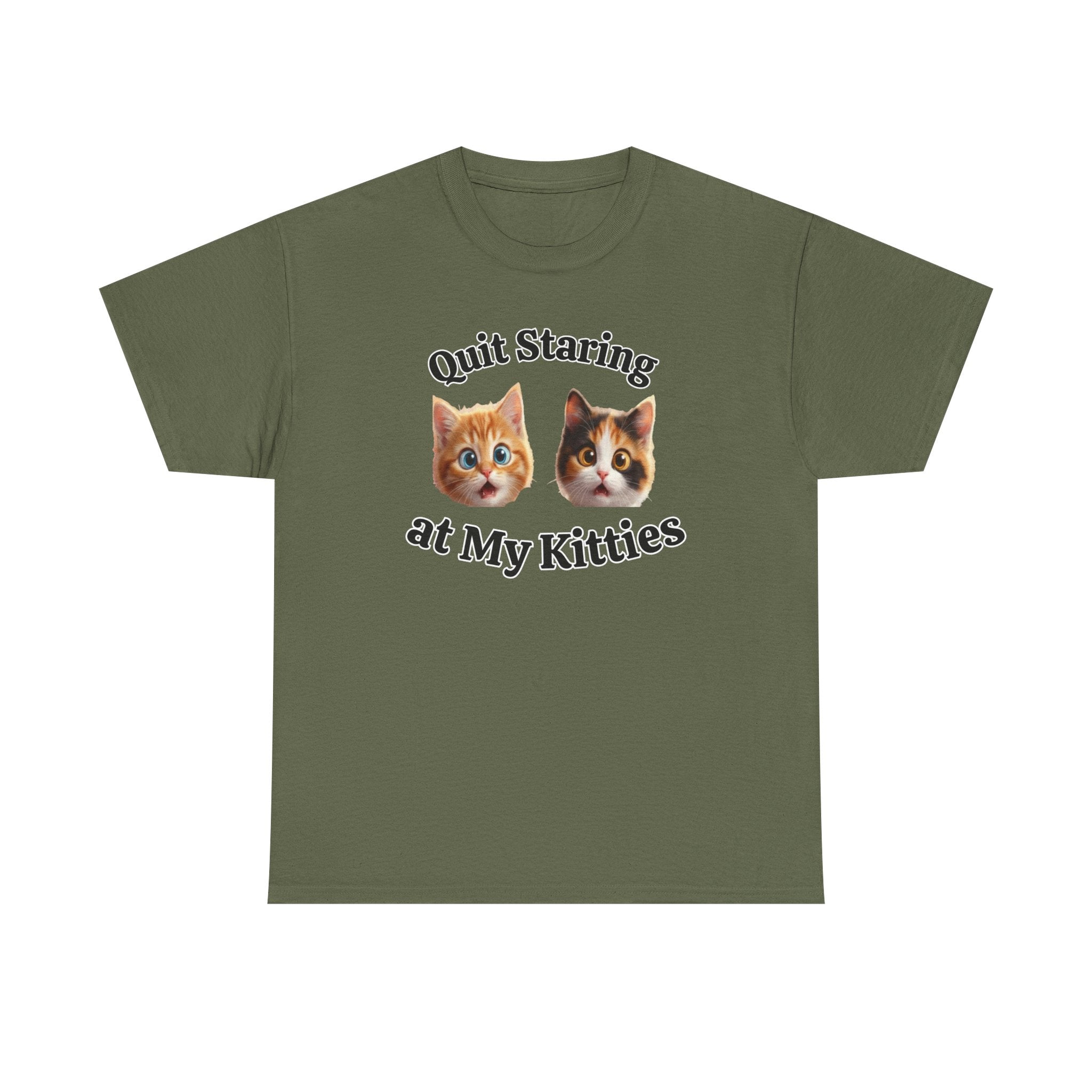 Playful Kitty "Quit Staring?" Funny T-Shirt