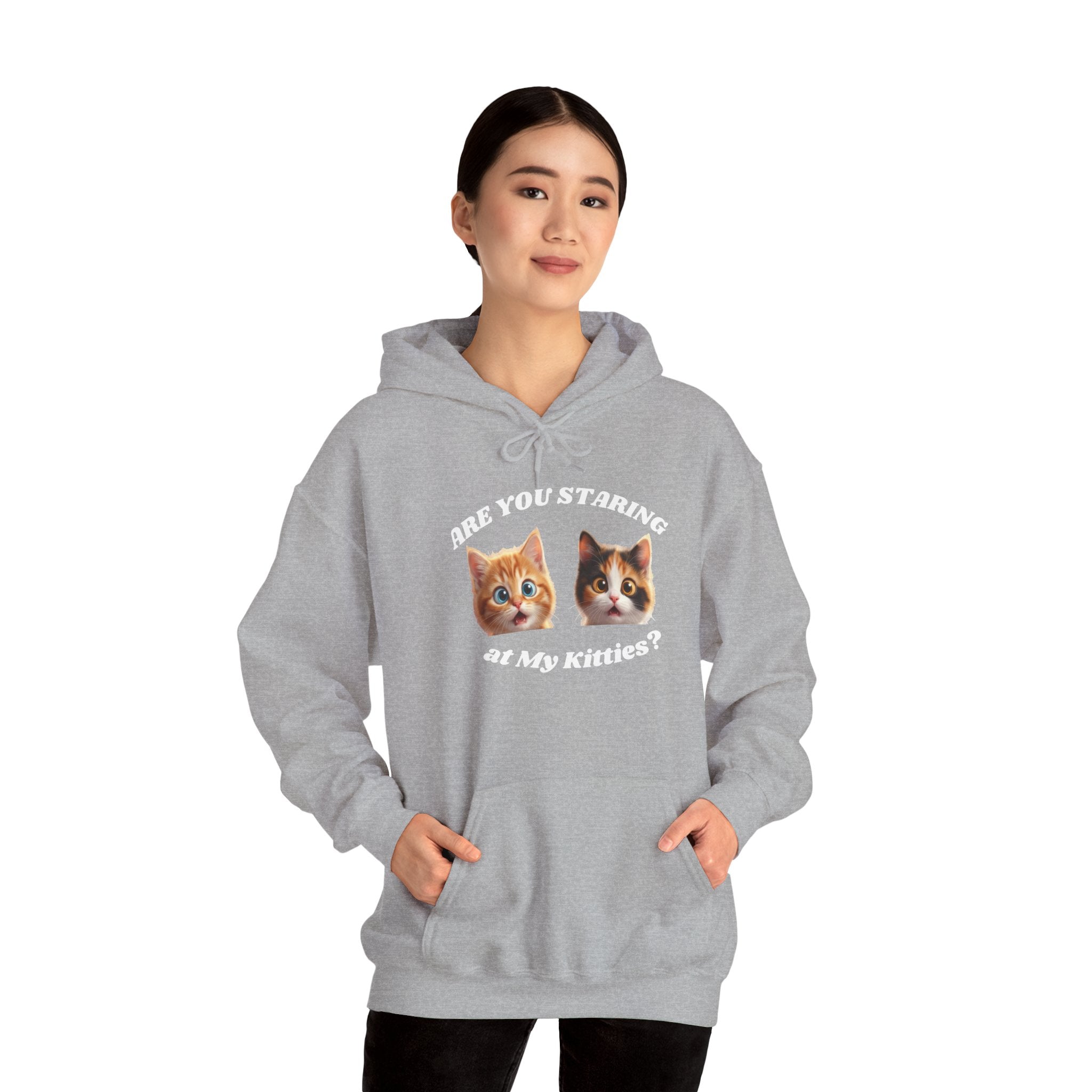 Cat Funny "Are You Staring?" Comfy Hoodie