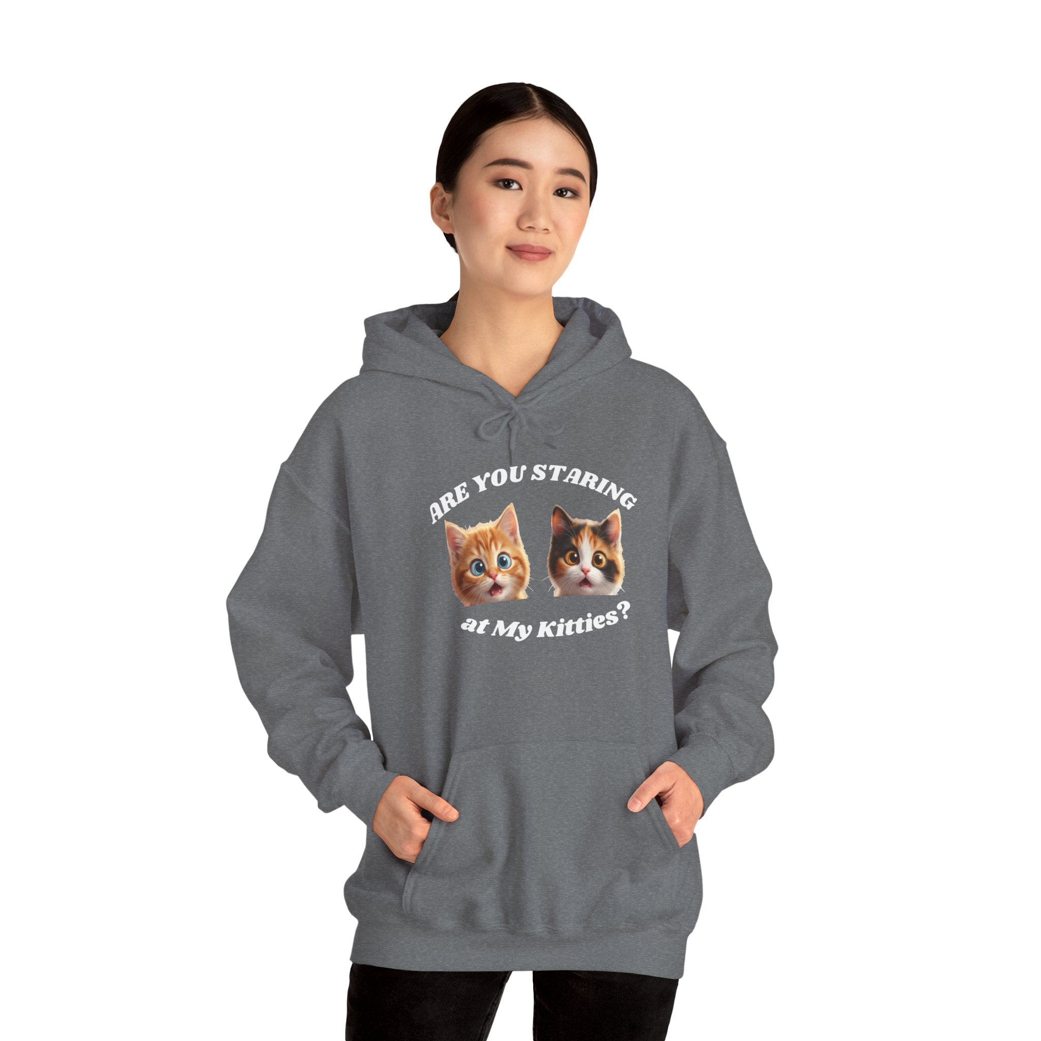 Cat Funny "Are You Staring?" Comfy Hoodie