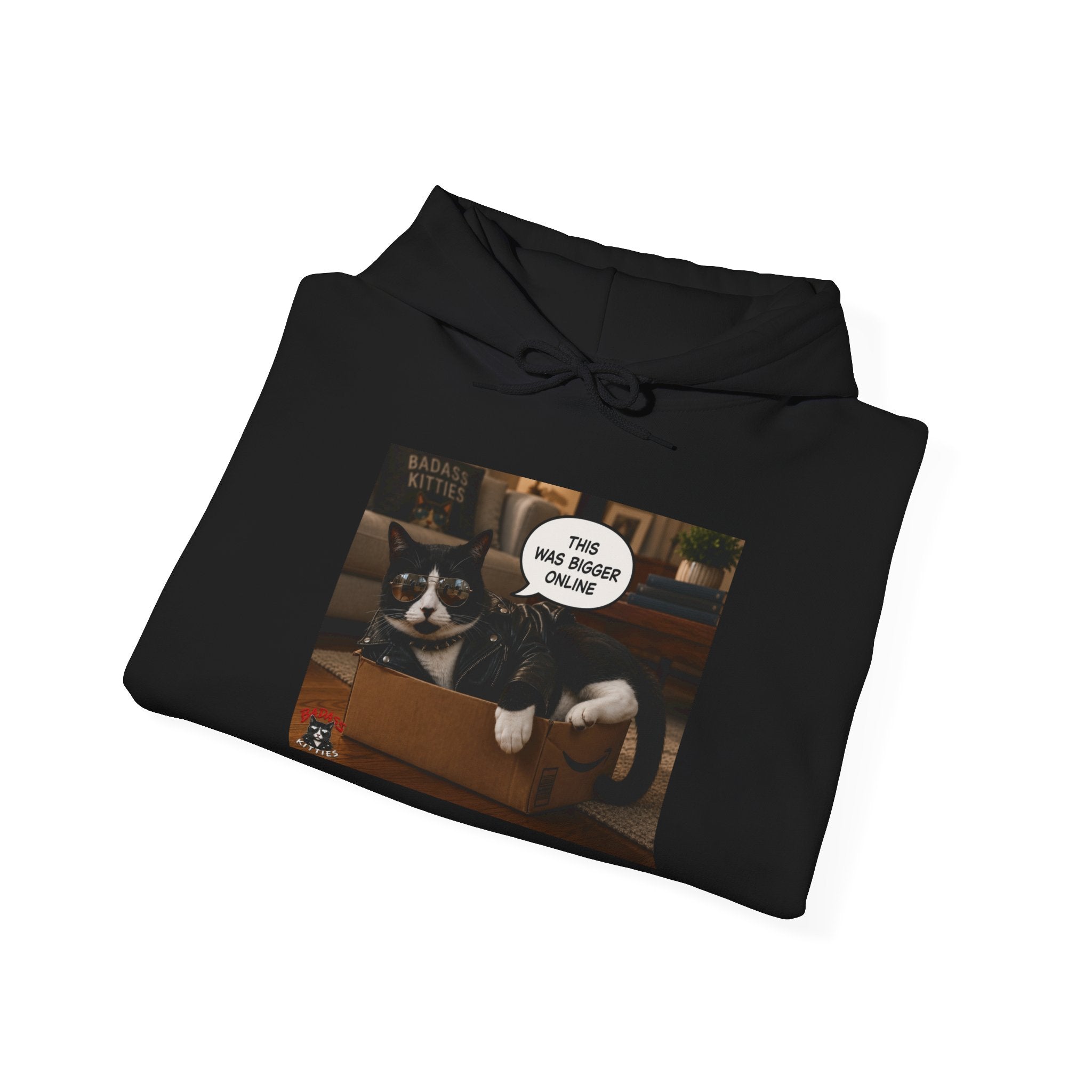 Cat Meme-This Was Bigger Online – Funny Badass Cat Hoodie