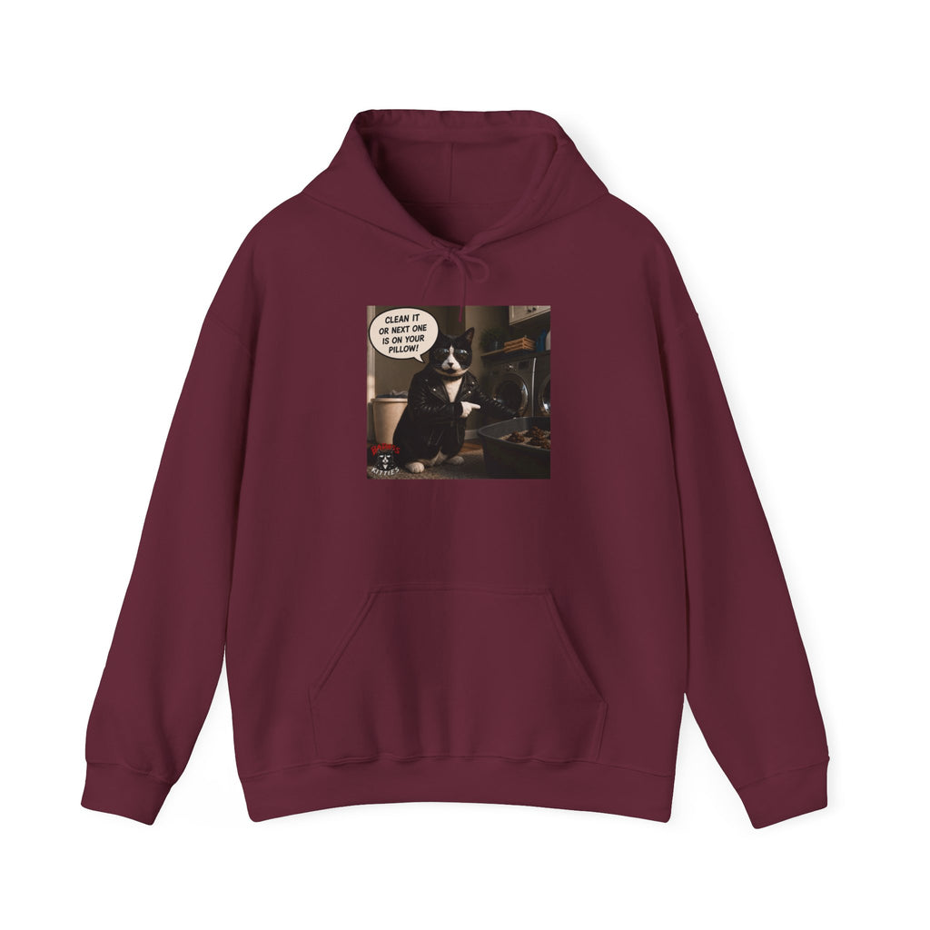 Cat Meme-Clean It or the Next One Is on Your Pillow! | Funny Cat Lover Hoodie