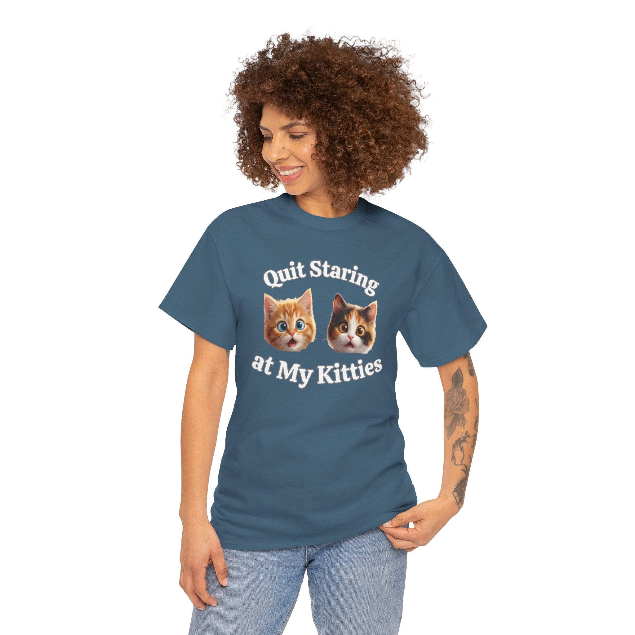 Funny Cat "Quit Staring" Hilarious TEE