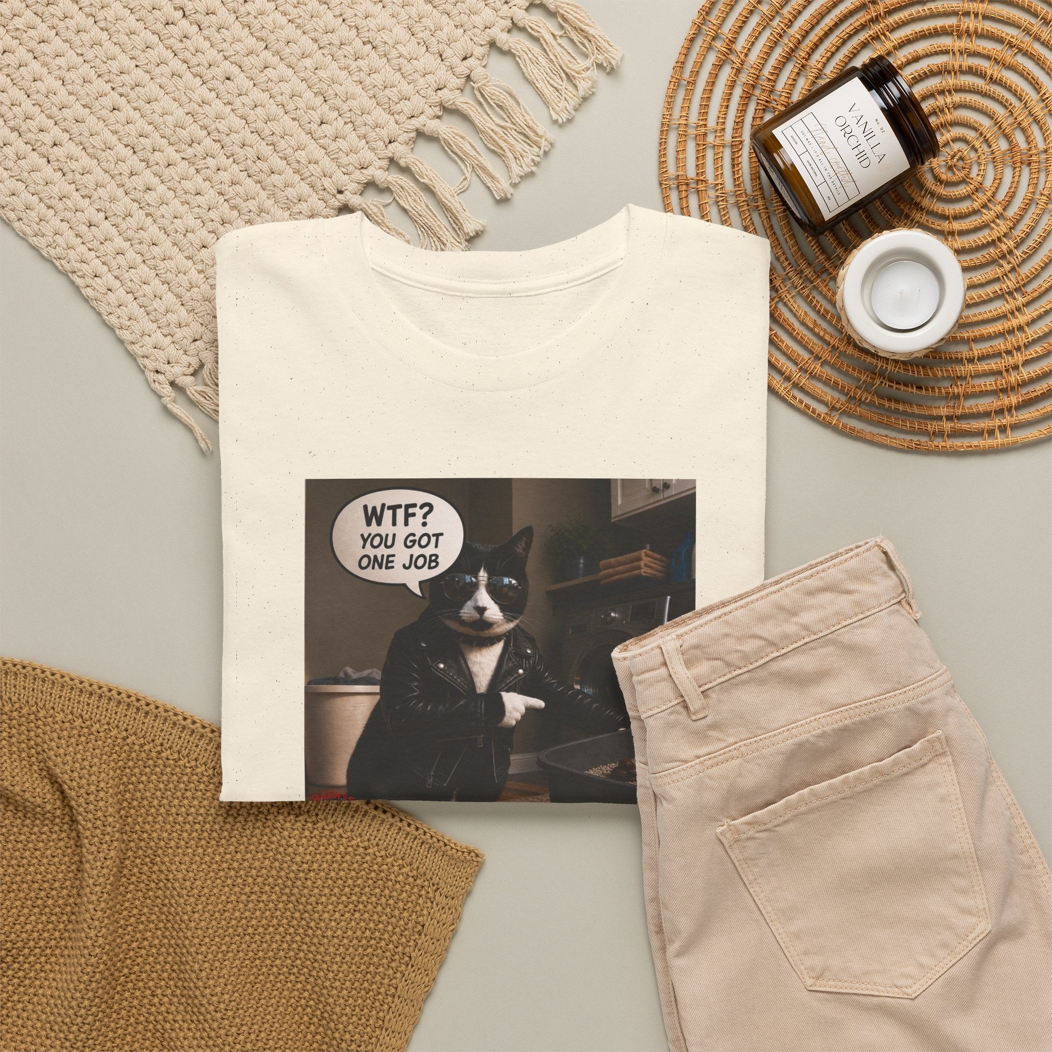 Cat Meme T-Shirt — "WTF? You Got One Job" Graphic Tee