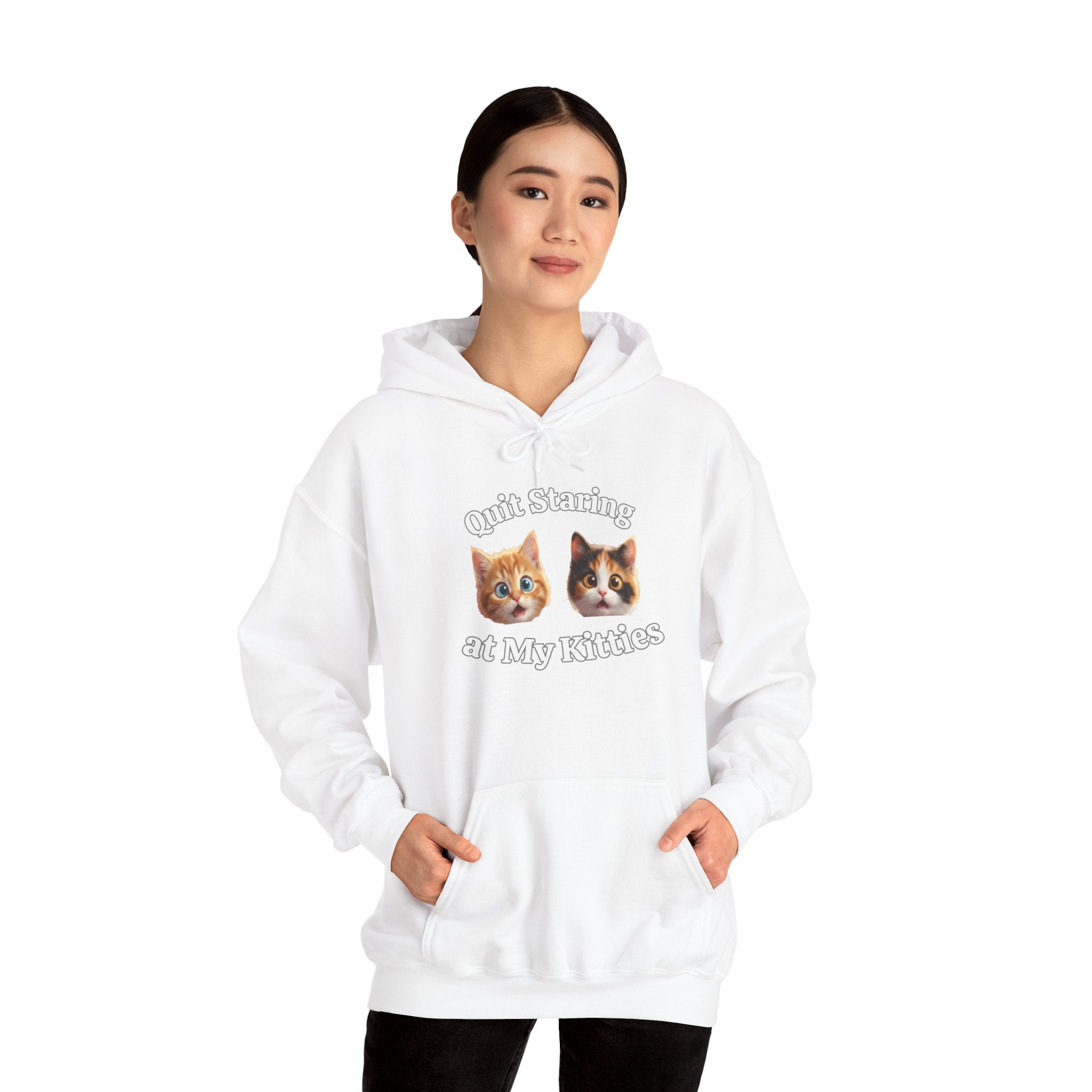 Cat Hilarious "Quit Staring" Fun Hoodie