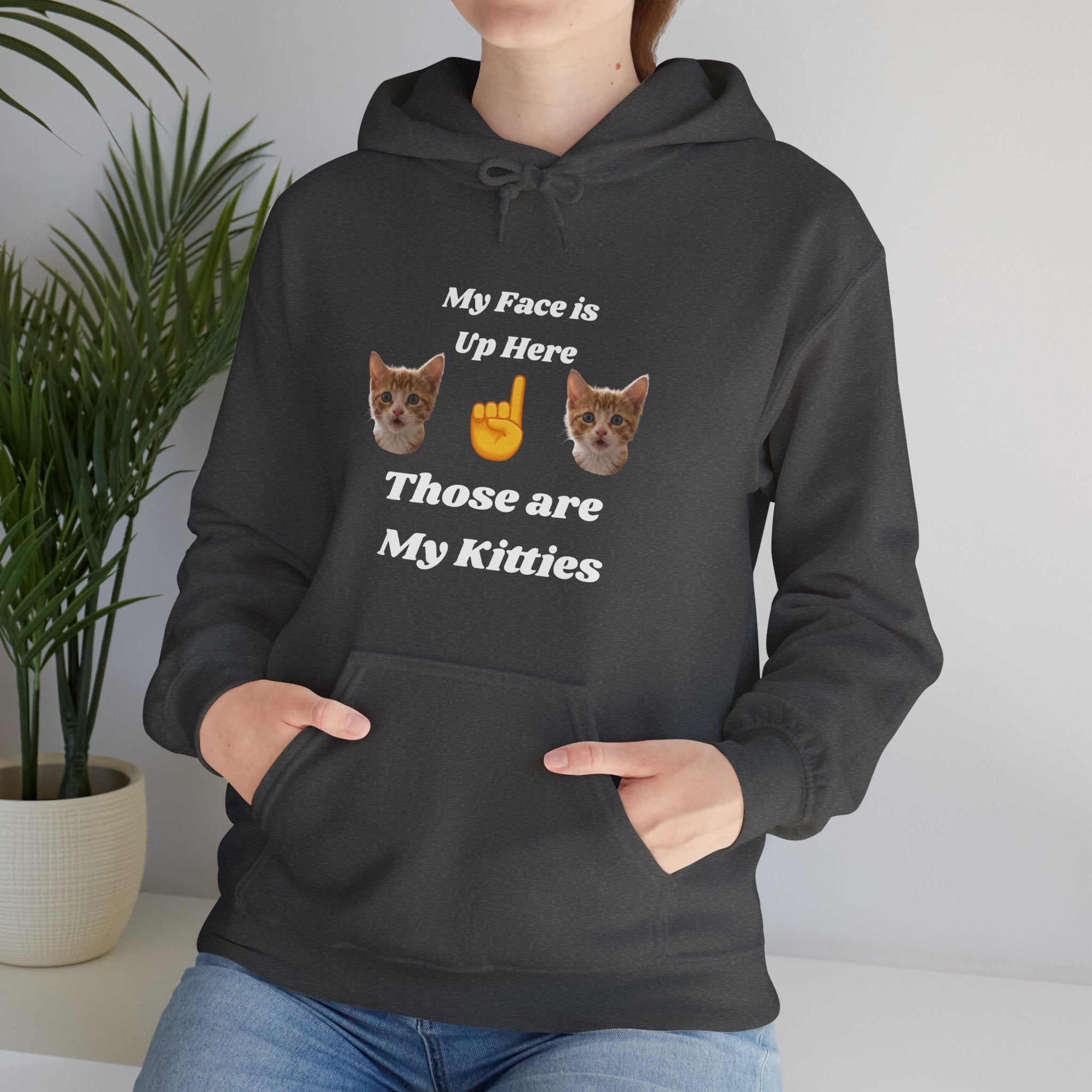 Cat Lovers Hilarious Hoodie "My Face is Up Here"