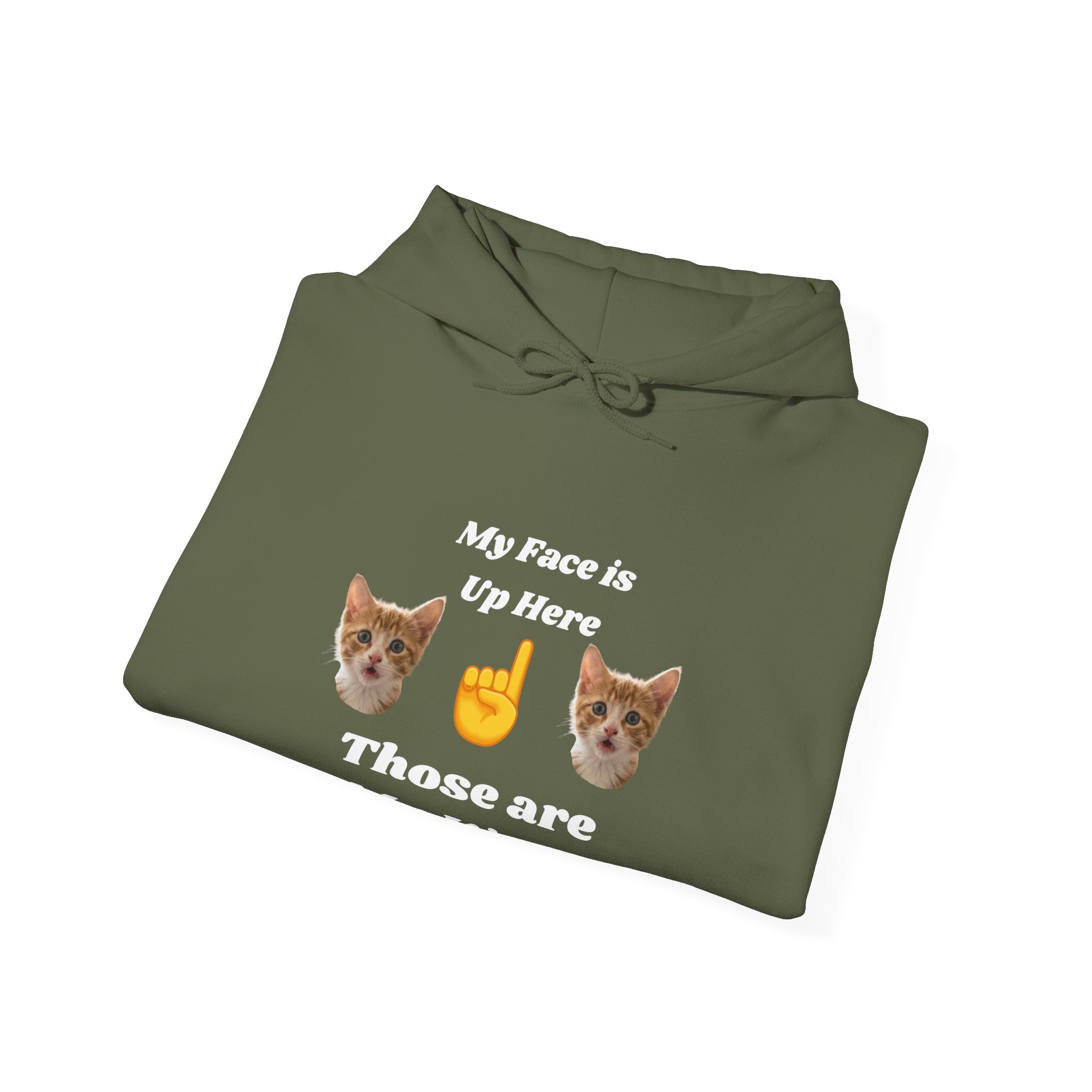 Cat Lovers Hilarious Hoodie "My Face is Up Here"