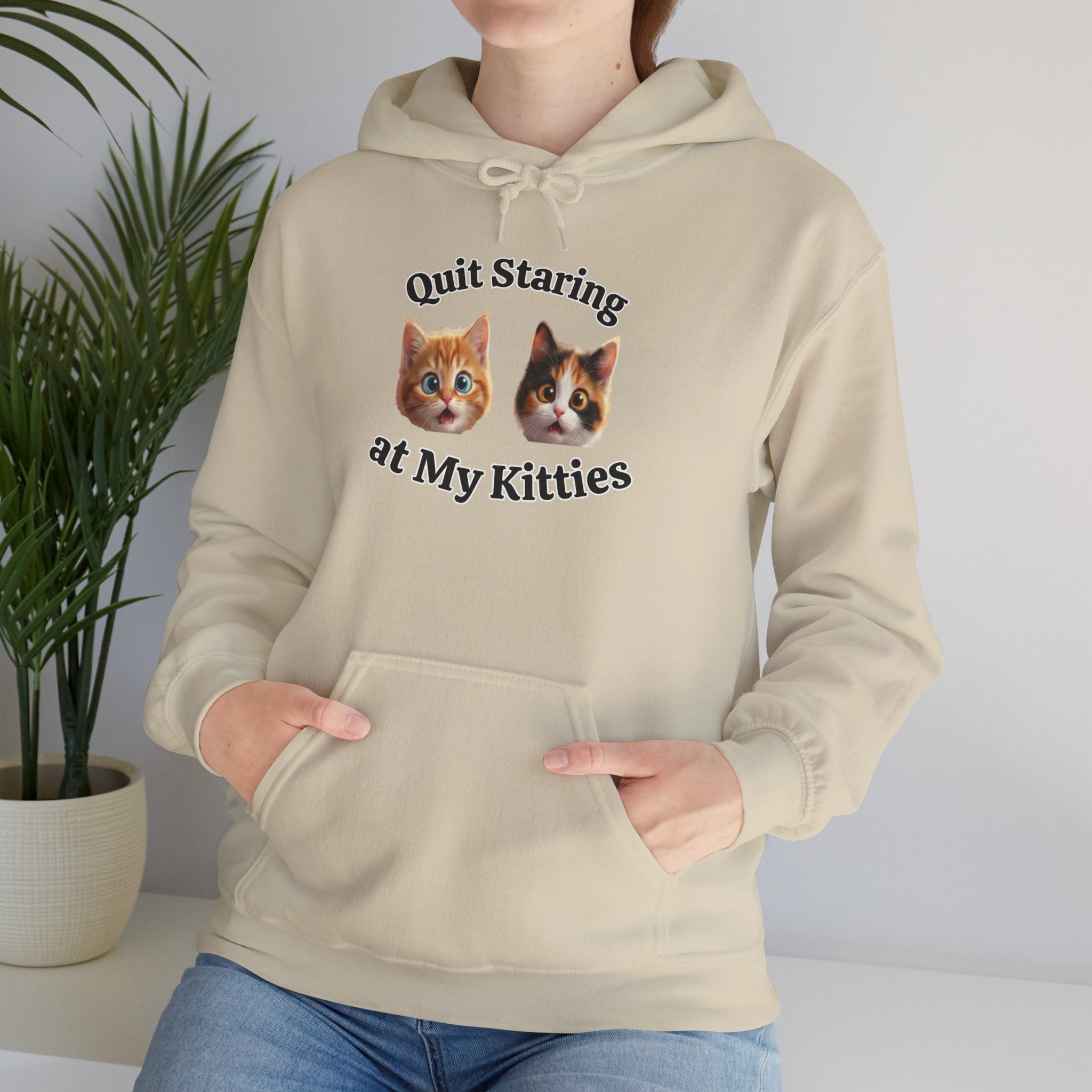 Funny Cat "Quit Staring" Hoodie