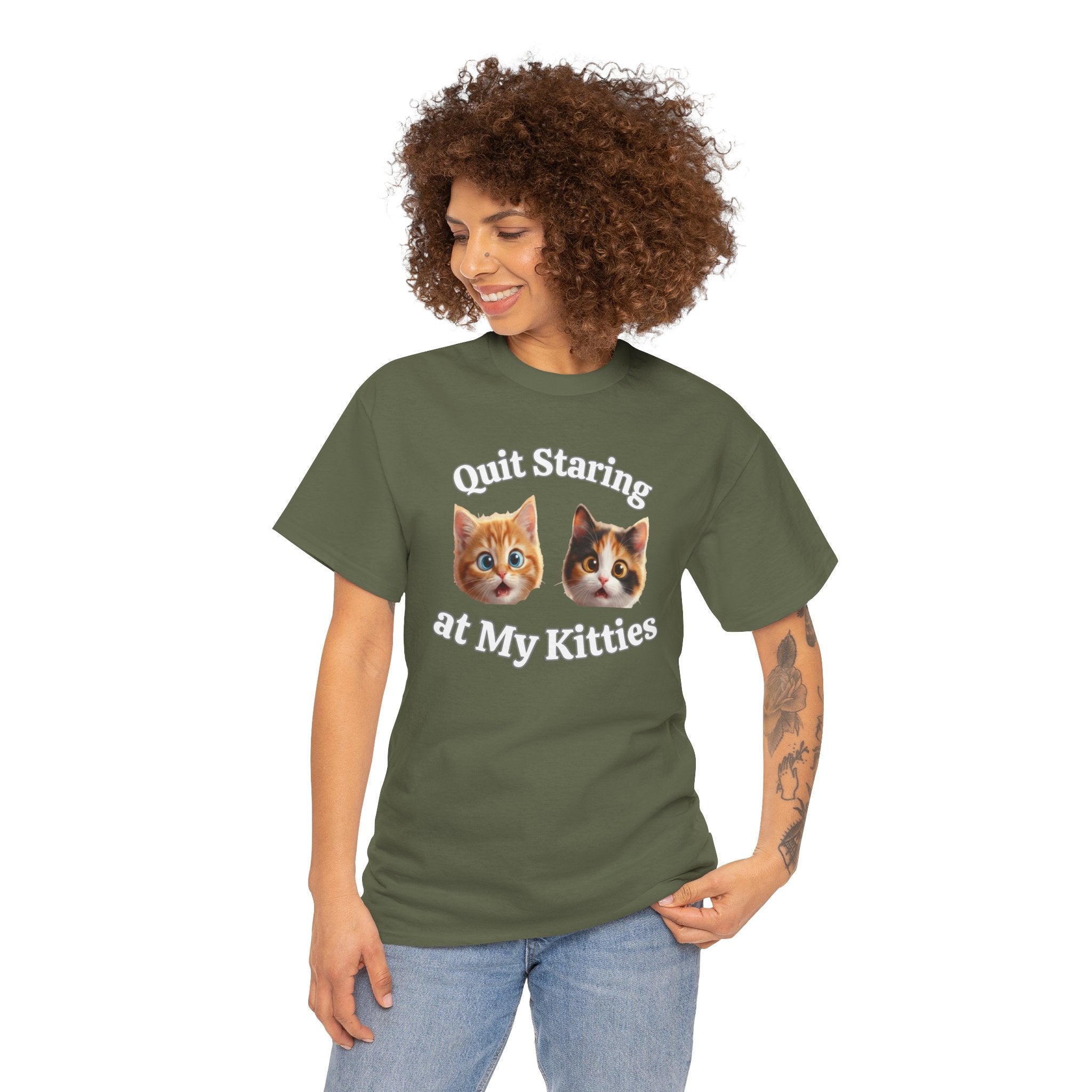 Funny Cat "Quit Staring" Hilarious TEE