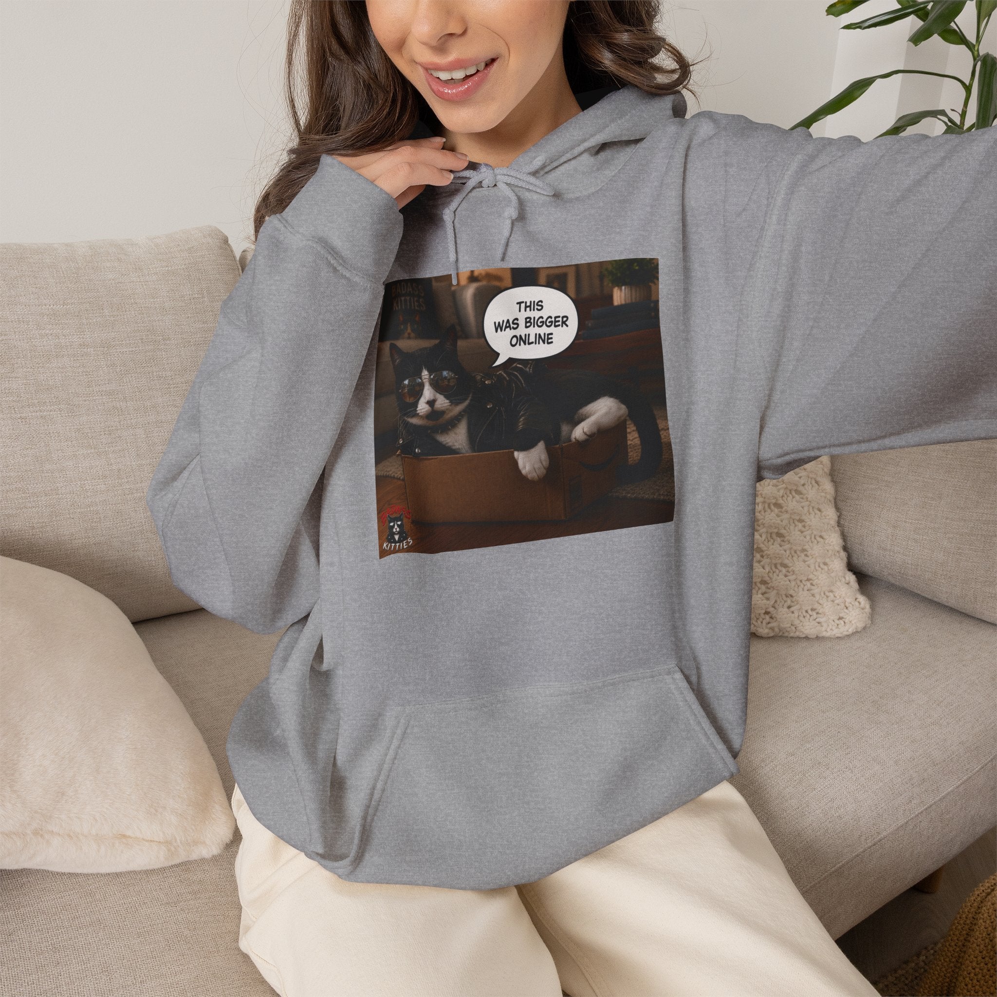 Cat Meme-This Was Bigger Online – Funny Badass Cat Hoodie