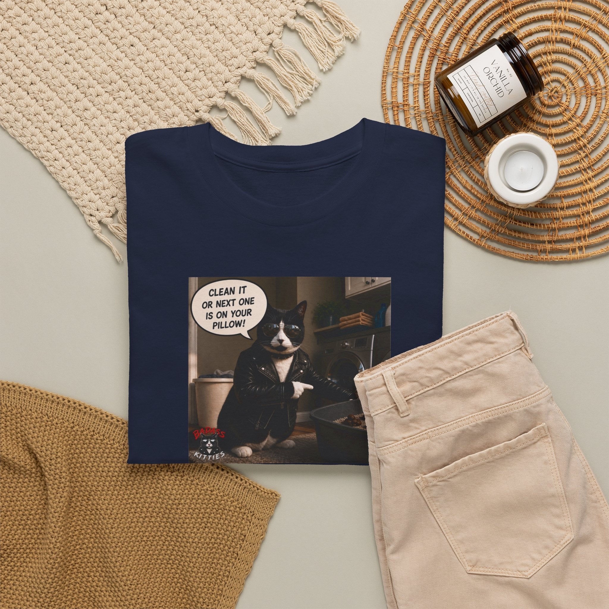 Cat Meme-Clean It... Or the Next One Is on Your Pillow! – Funny Cat T-Shirt