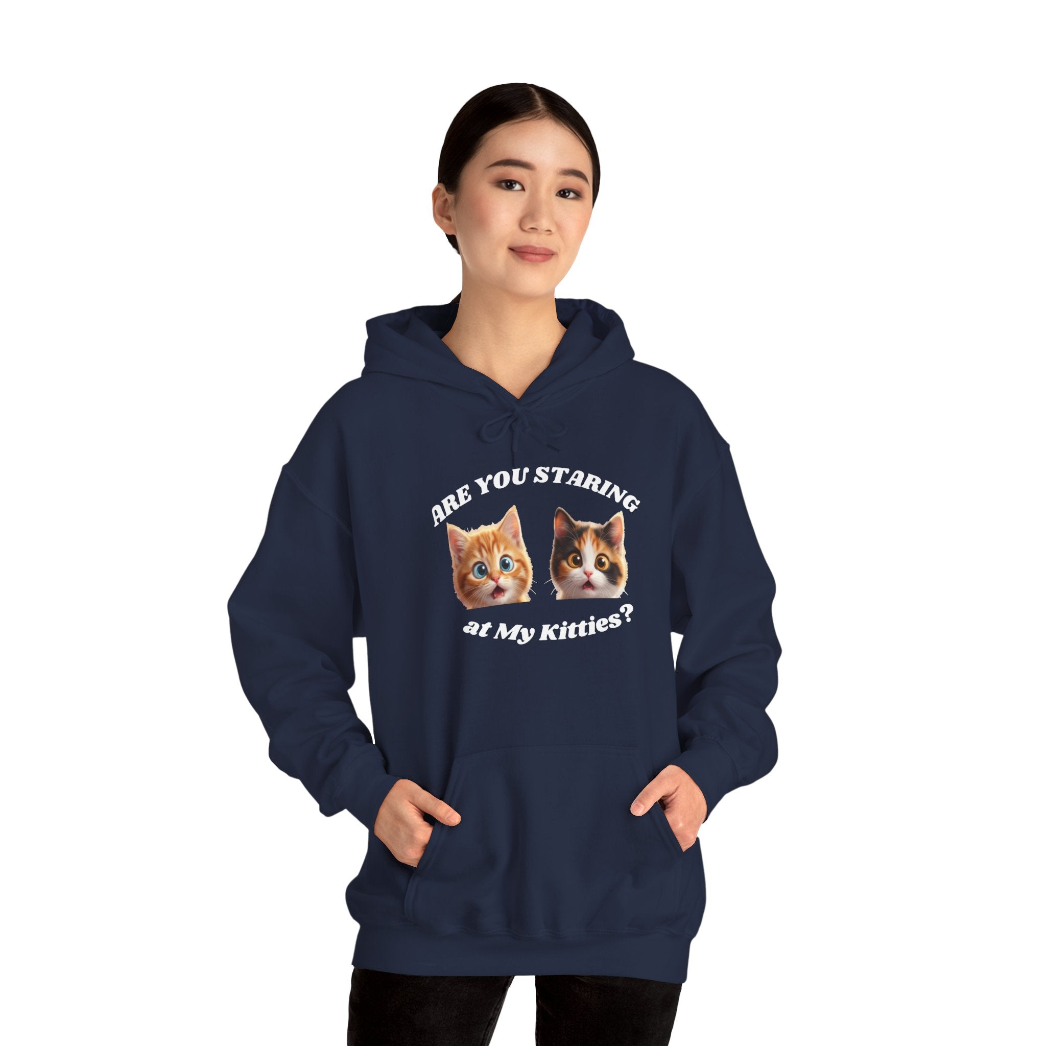 Cat Funny "Are You Staring?" Comfy Hoodie