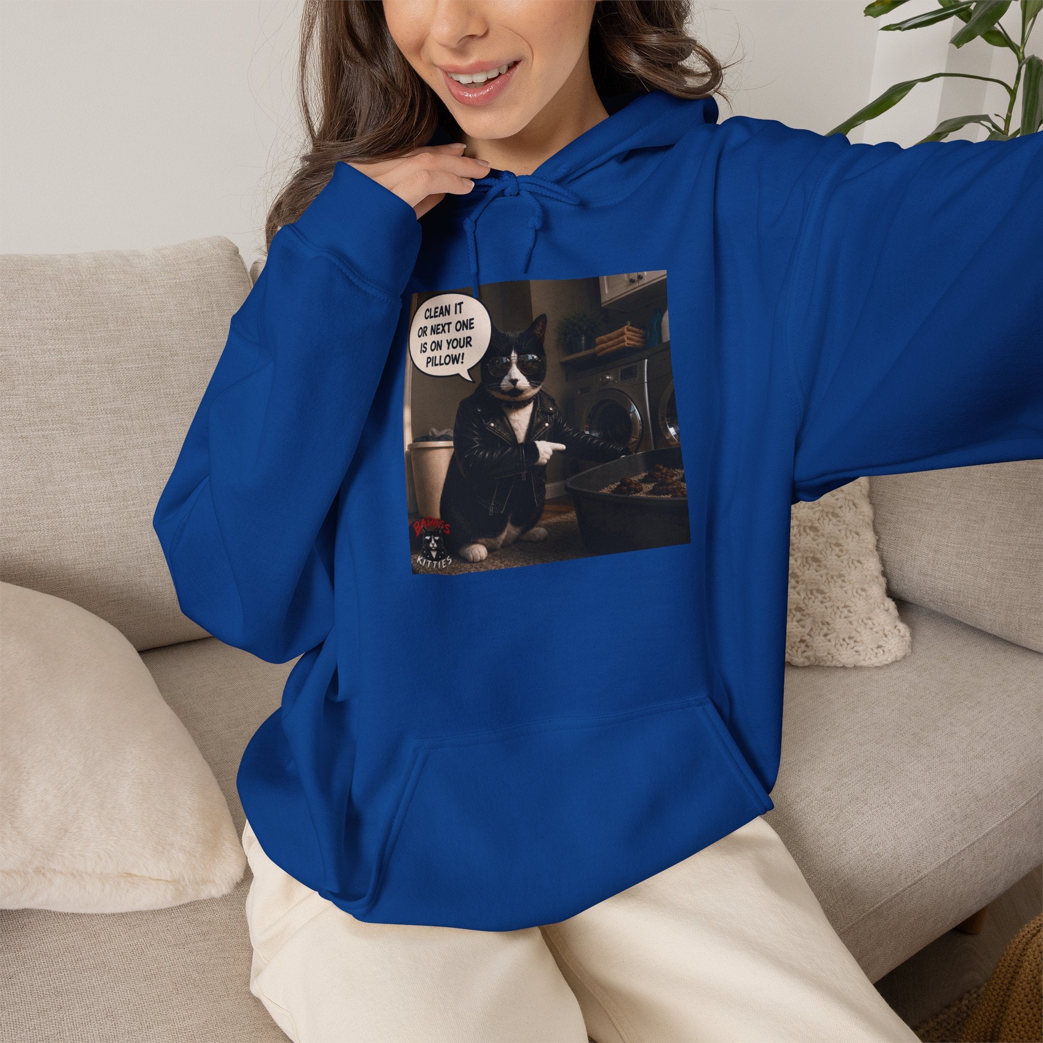Cat Meme-Clean It or the Next One Is on Your Pillow! | Funny Cat Lover Hoodie