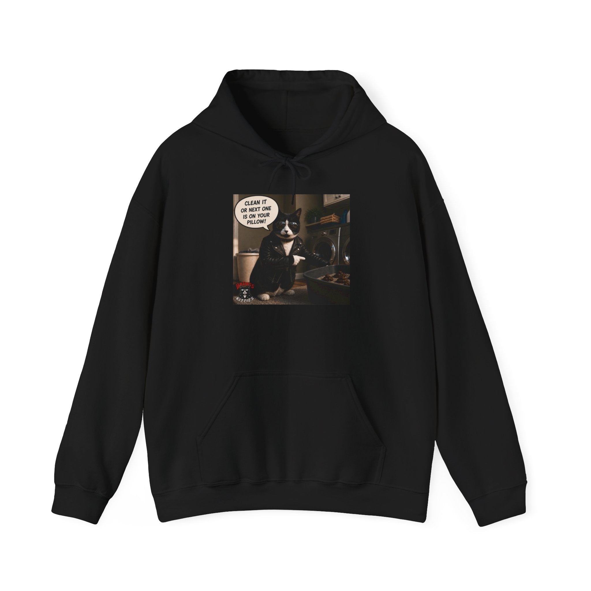 Cat Meme-Clean It or the Next One Is on Your Pillow! | Funny Cat Lover Hoodie