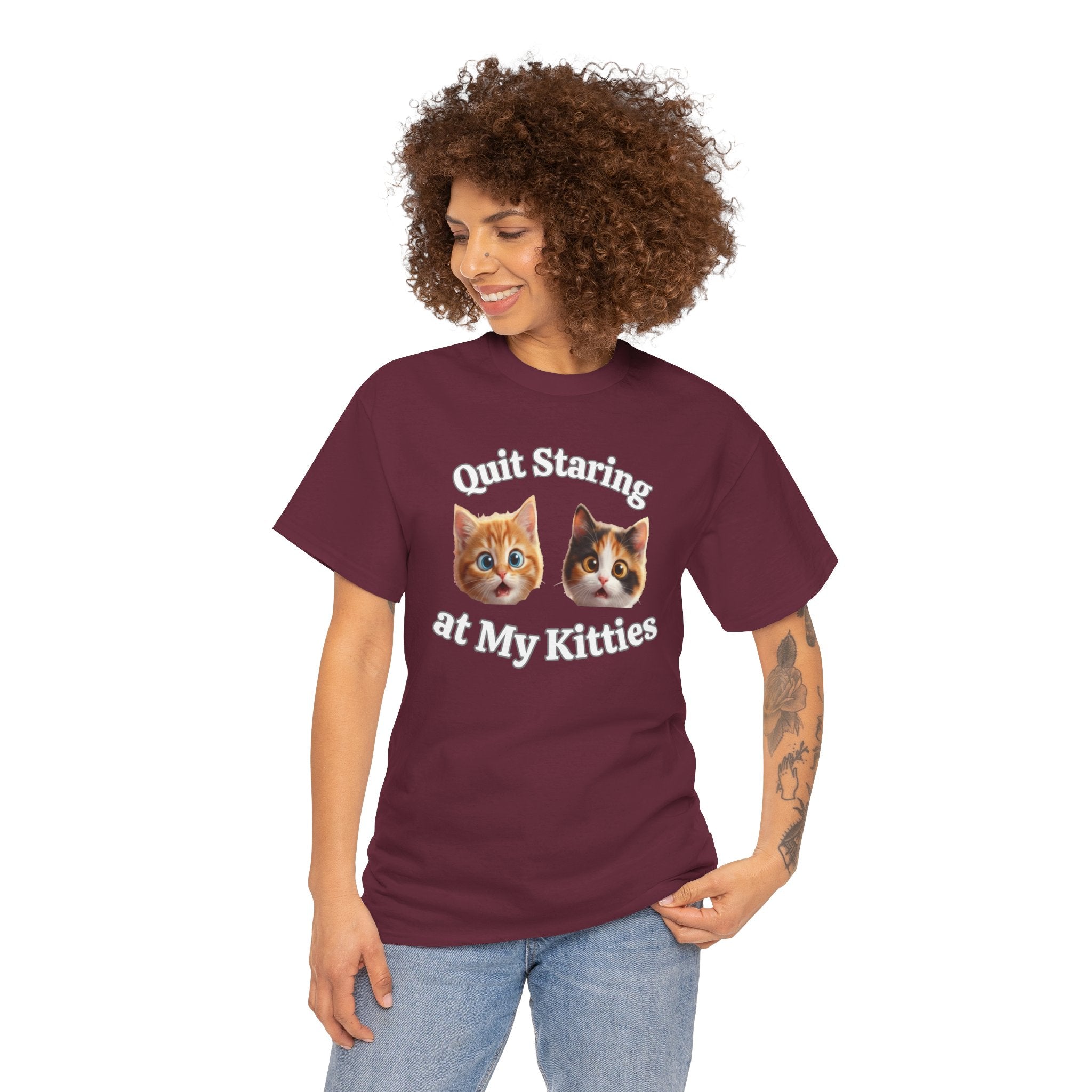 Funny Cat "Quit Staring" Hilarious TEE