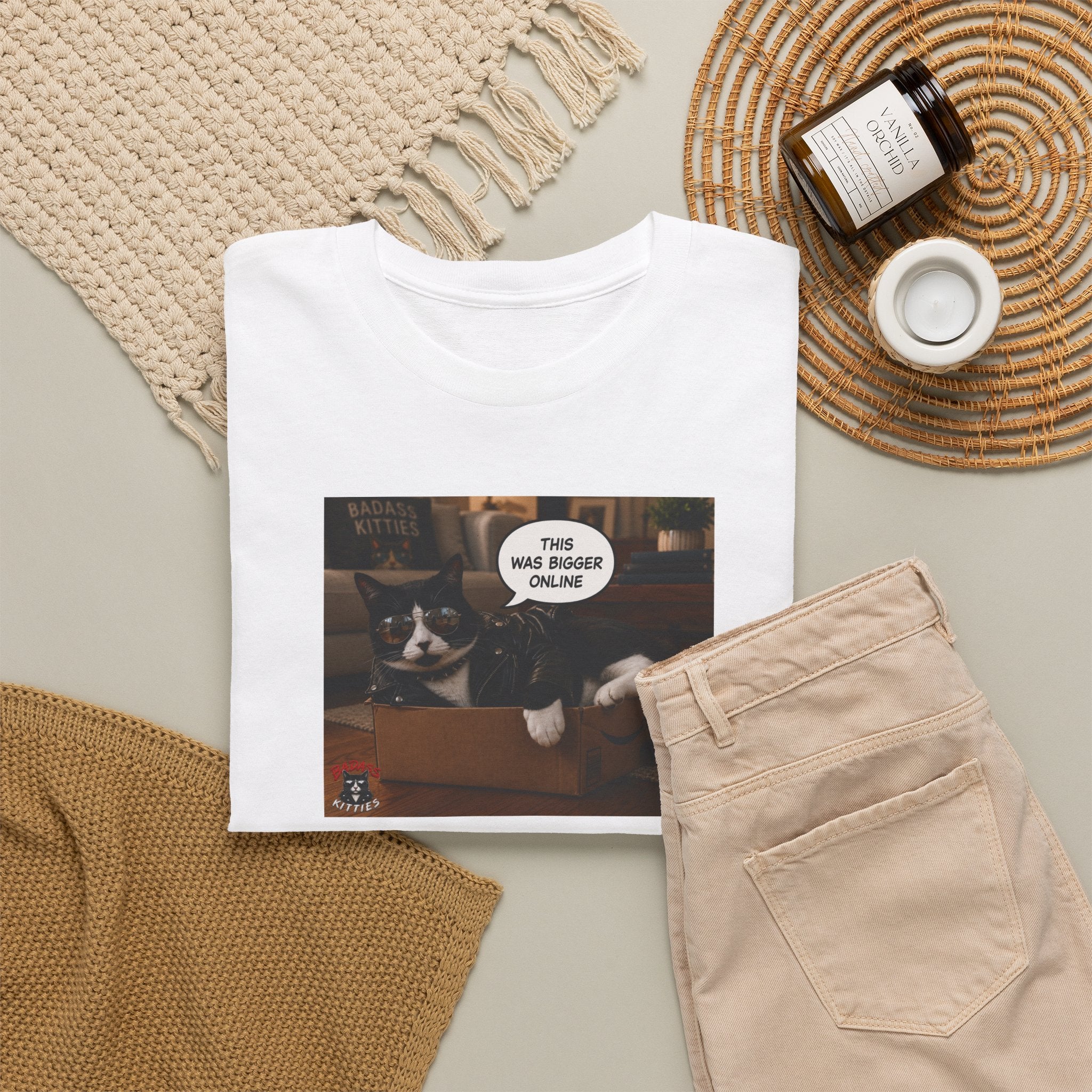 Cat Meme-This Was Bigger Online – Funny Badass Cat T-Shirt