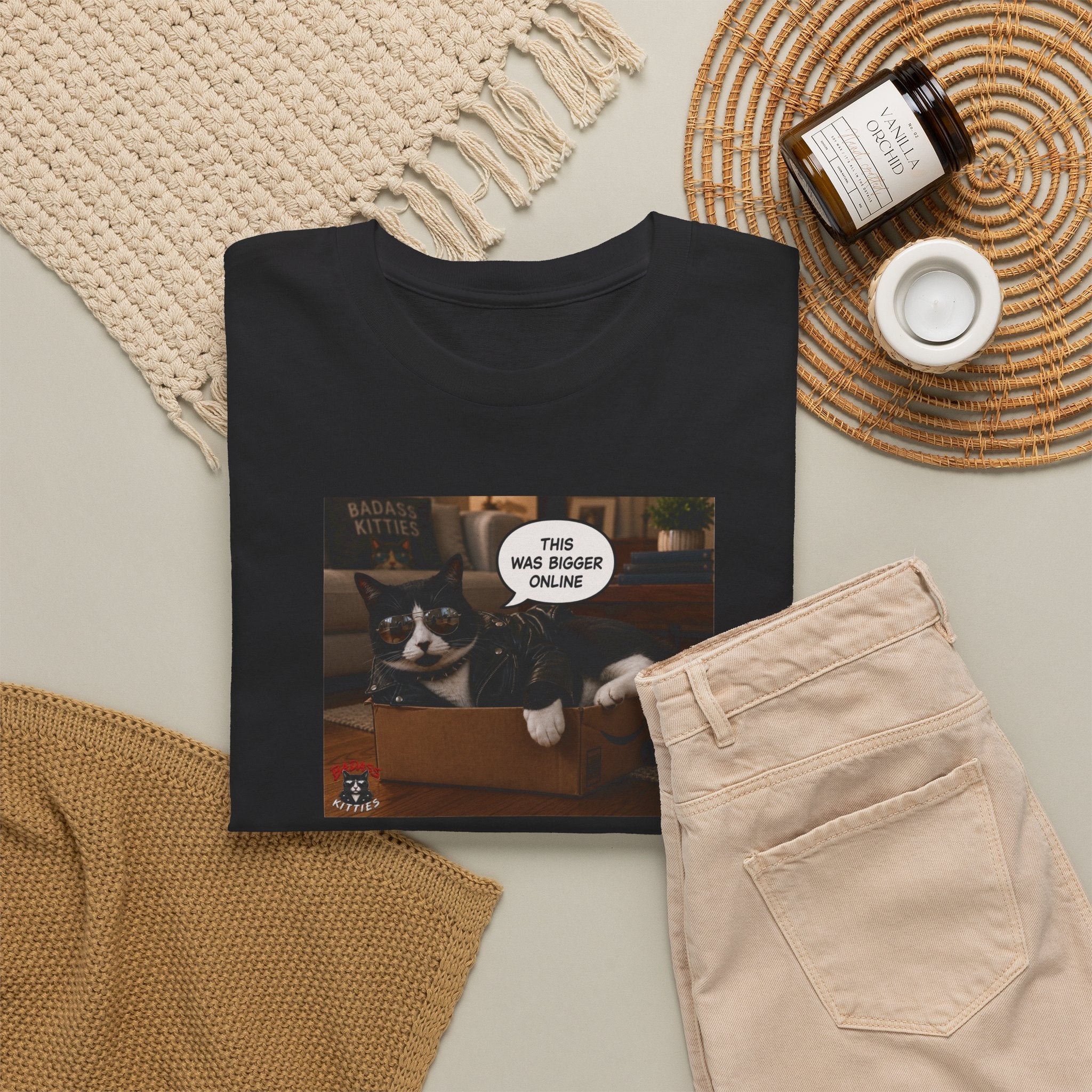 Cat Meme-This Was Bigger Online – Funny Badass Cat T-Shirt