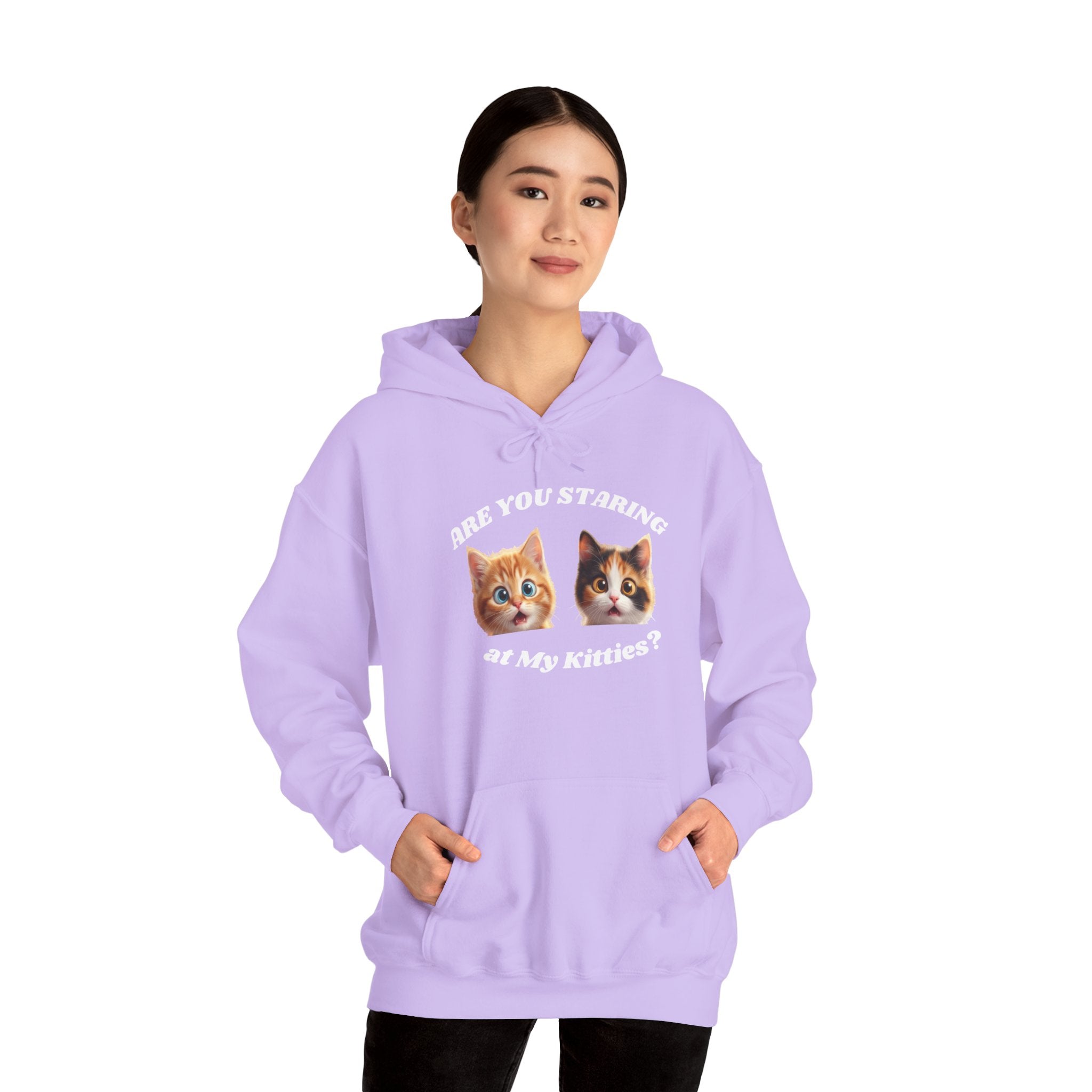 Cat Funny "Are You Staring?" Comfy Hoodie