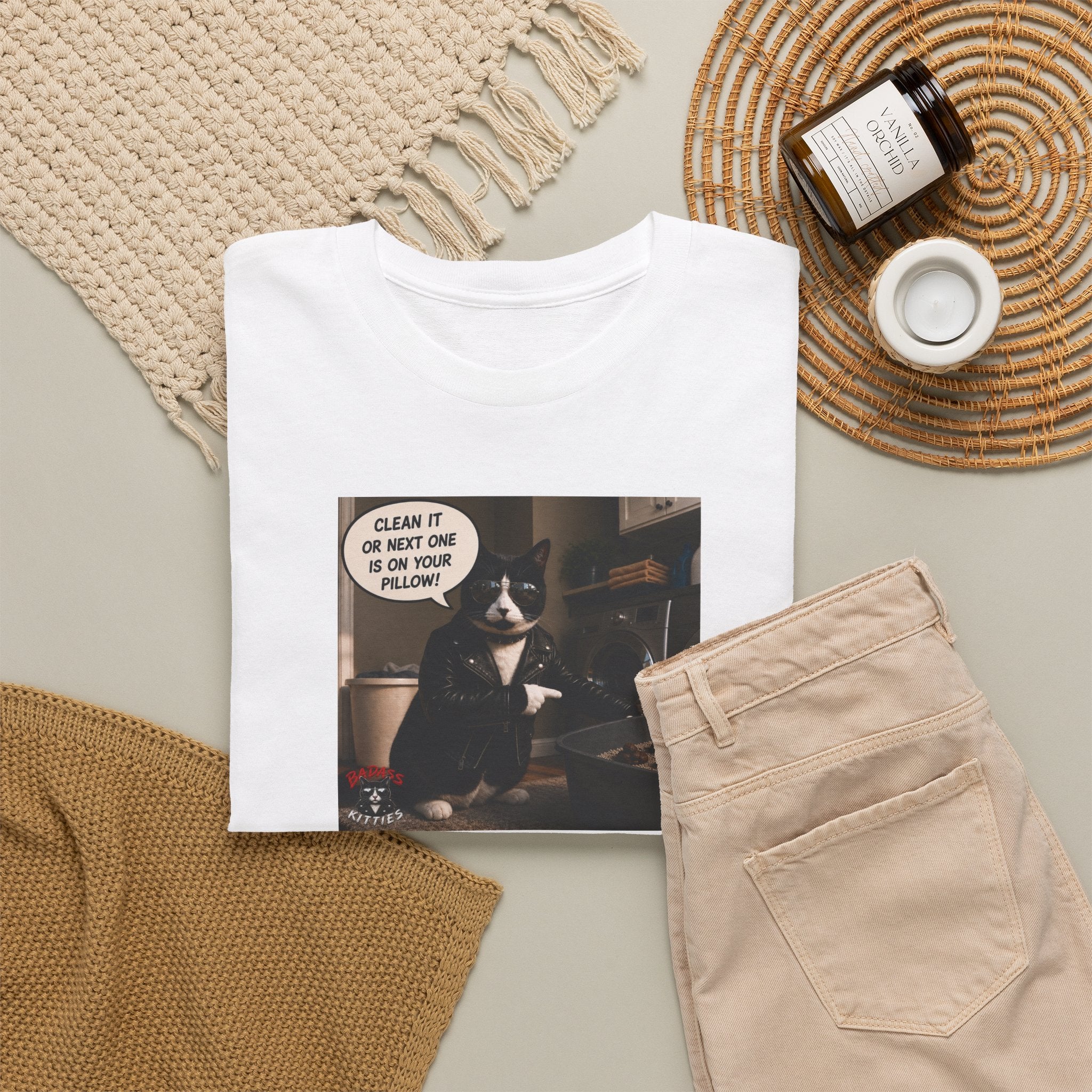 Cat Meme-Clean It... Or the Next One Is on Your Pillow! – Funny Cat T-Shirt