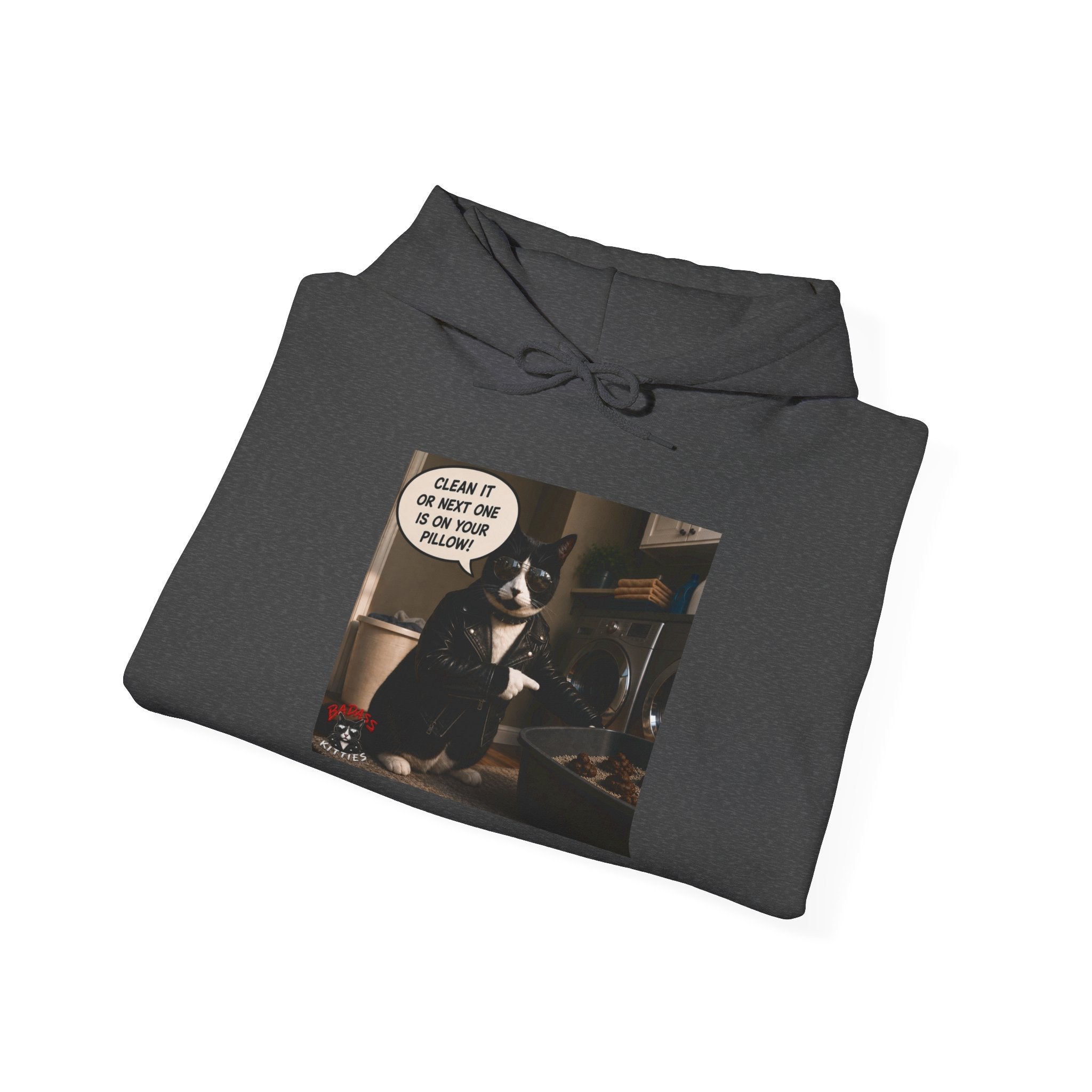 Cat Meme-Clean It or the Next One Is on Your Pillow! | Funny Cat Lover Hoodie