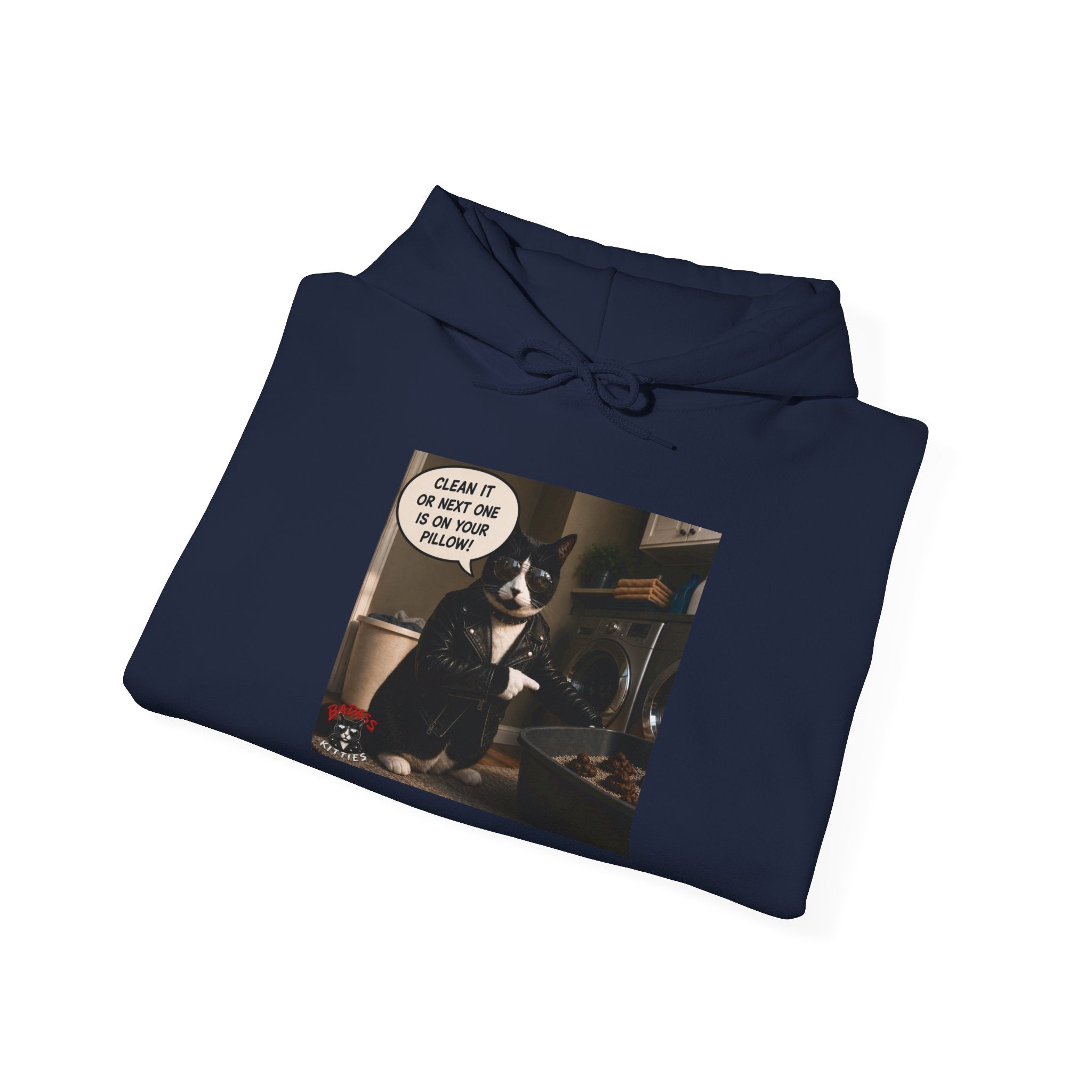 Cat Meme-Clean It or the Next One Is on Your Pillow! | Funny Cat Lover Hoodie