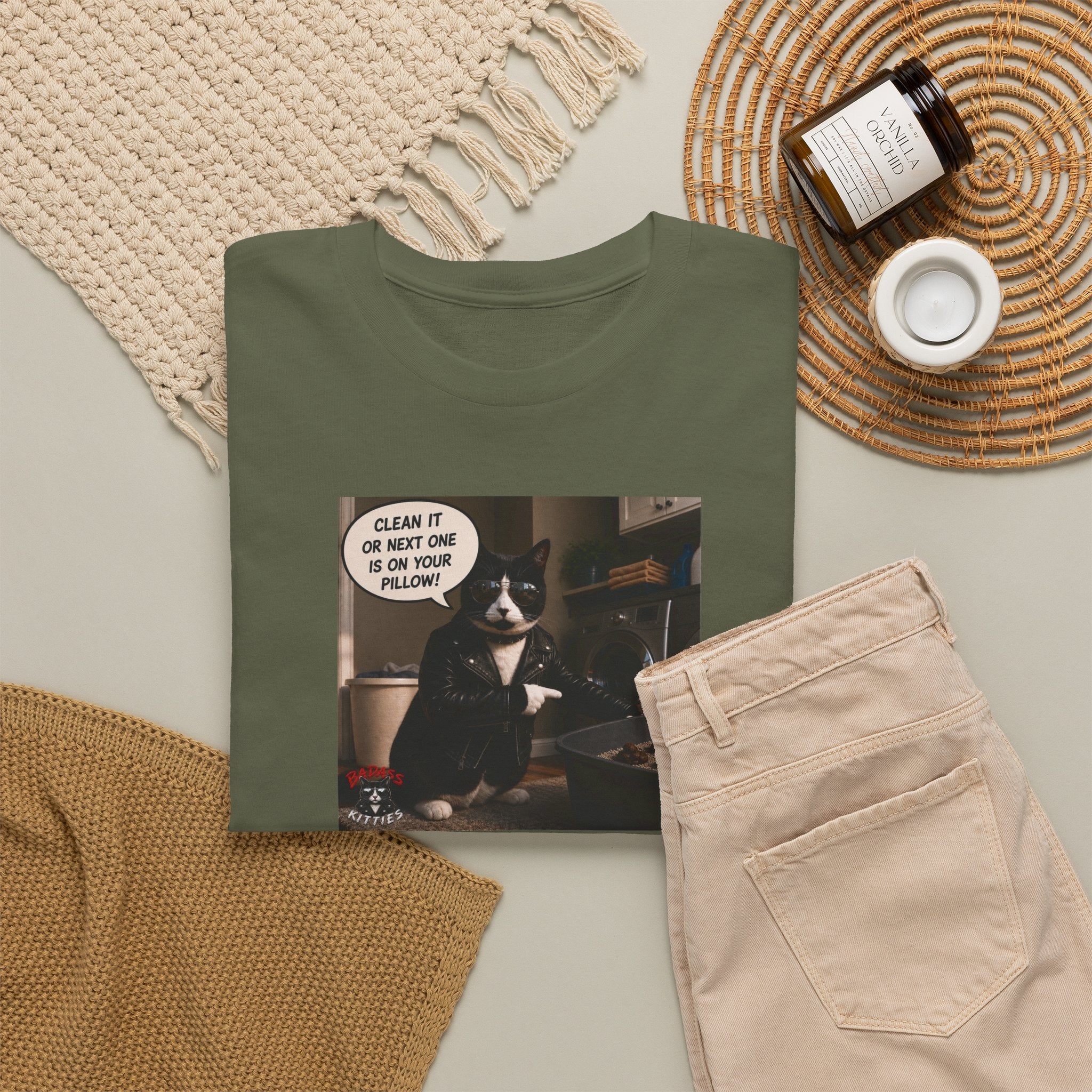 Cat Meme-Clean It... Or the Next One Is on Your Pillow! – Funny Cat T-Shirt
