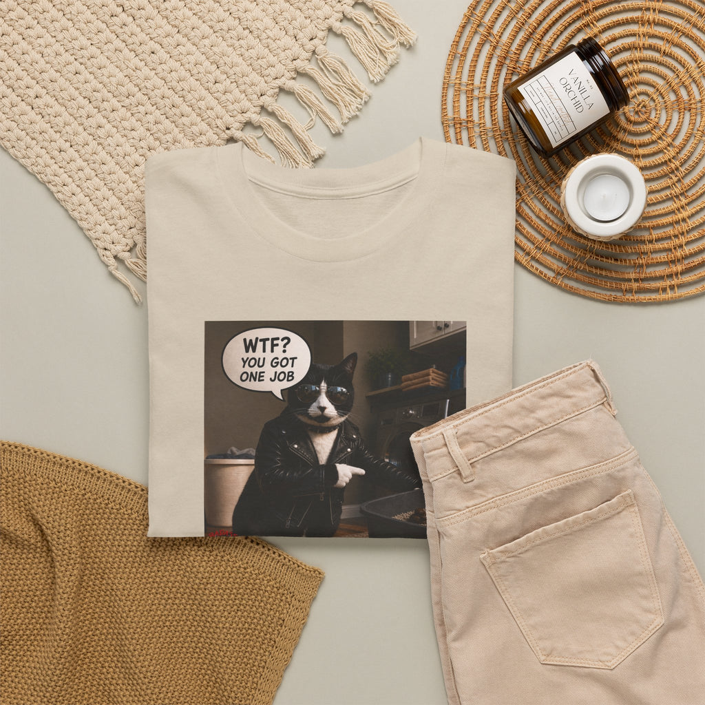 Cat Meme T-Shirt — "WTF? You Got One Job" Graphic Tee