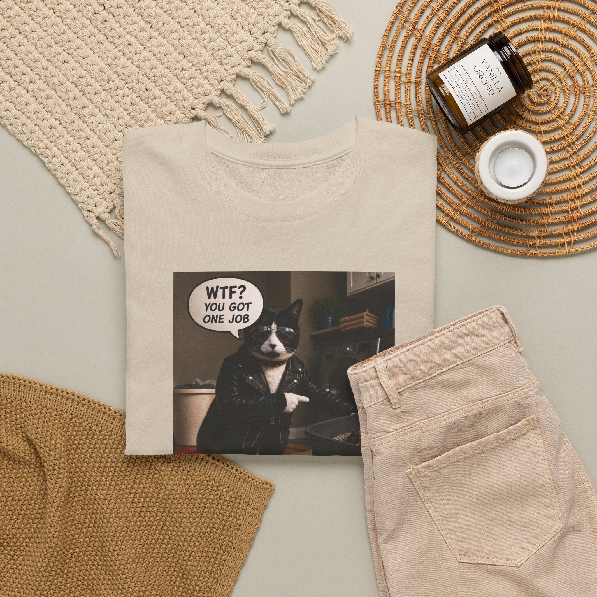 Cat Meme T-Shirt — "WTF? You Got One Job" Graphic Tee