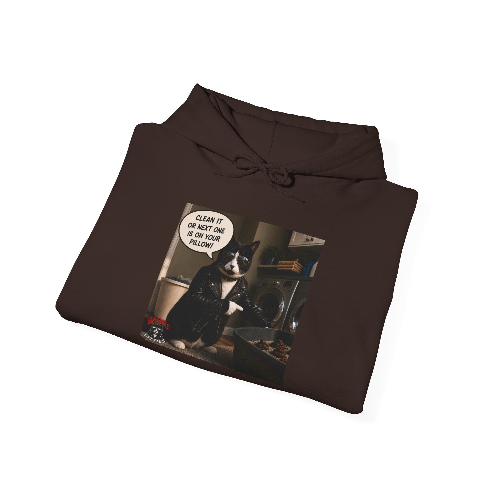 Cat Meme-Clean It or the Next One Is on Your Pillow! | Funny Cat Lover Hoodie