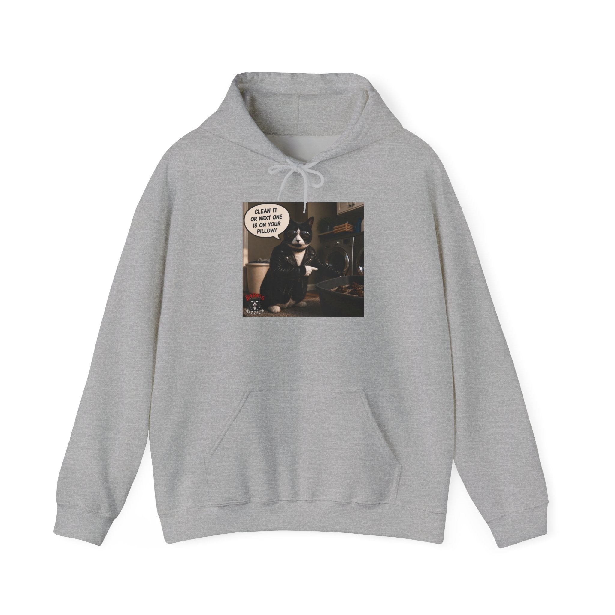 Cat Meme-Clean It or the Next One Is on Your Pillow! | Funny Cat Lover Hoodie