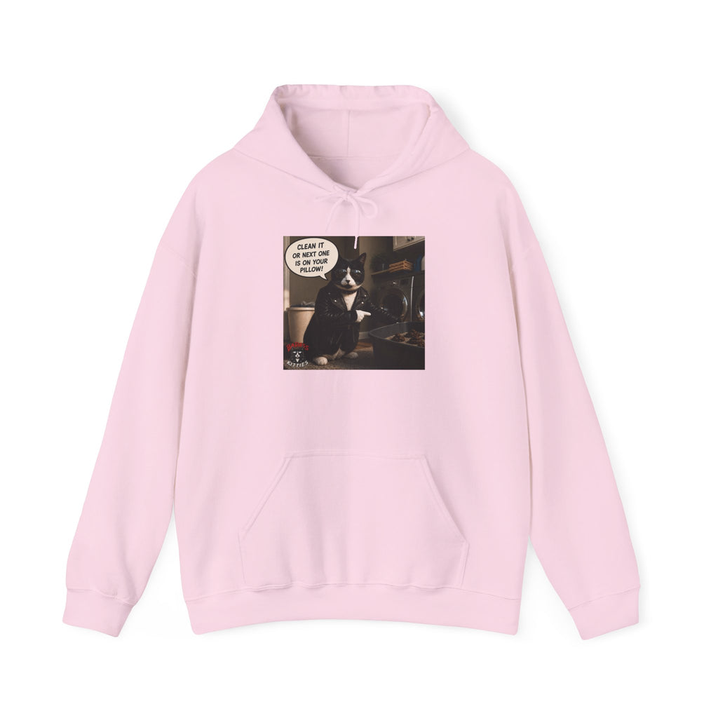 Cat Meme-Clean It or the Next One Is on Your Pillow! | Funny Cat Lover Hoodie