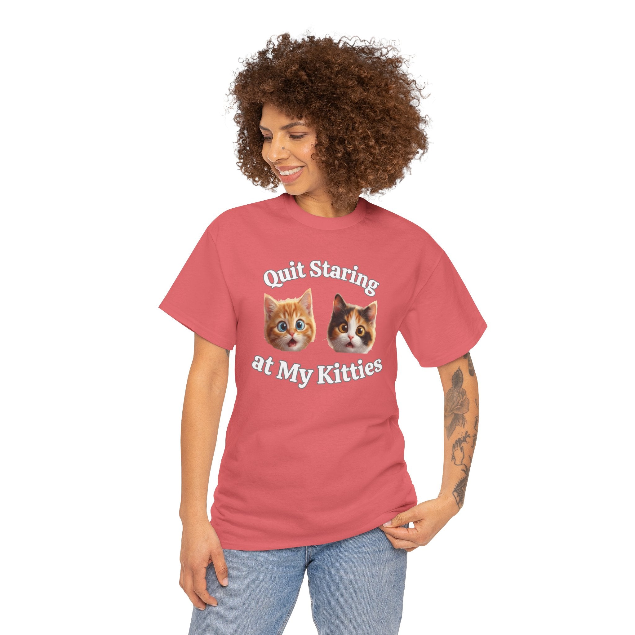 Funny Cat "Quit Staring" Hilarious TEE