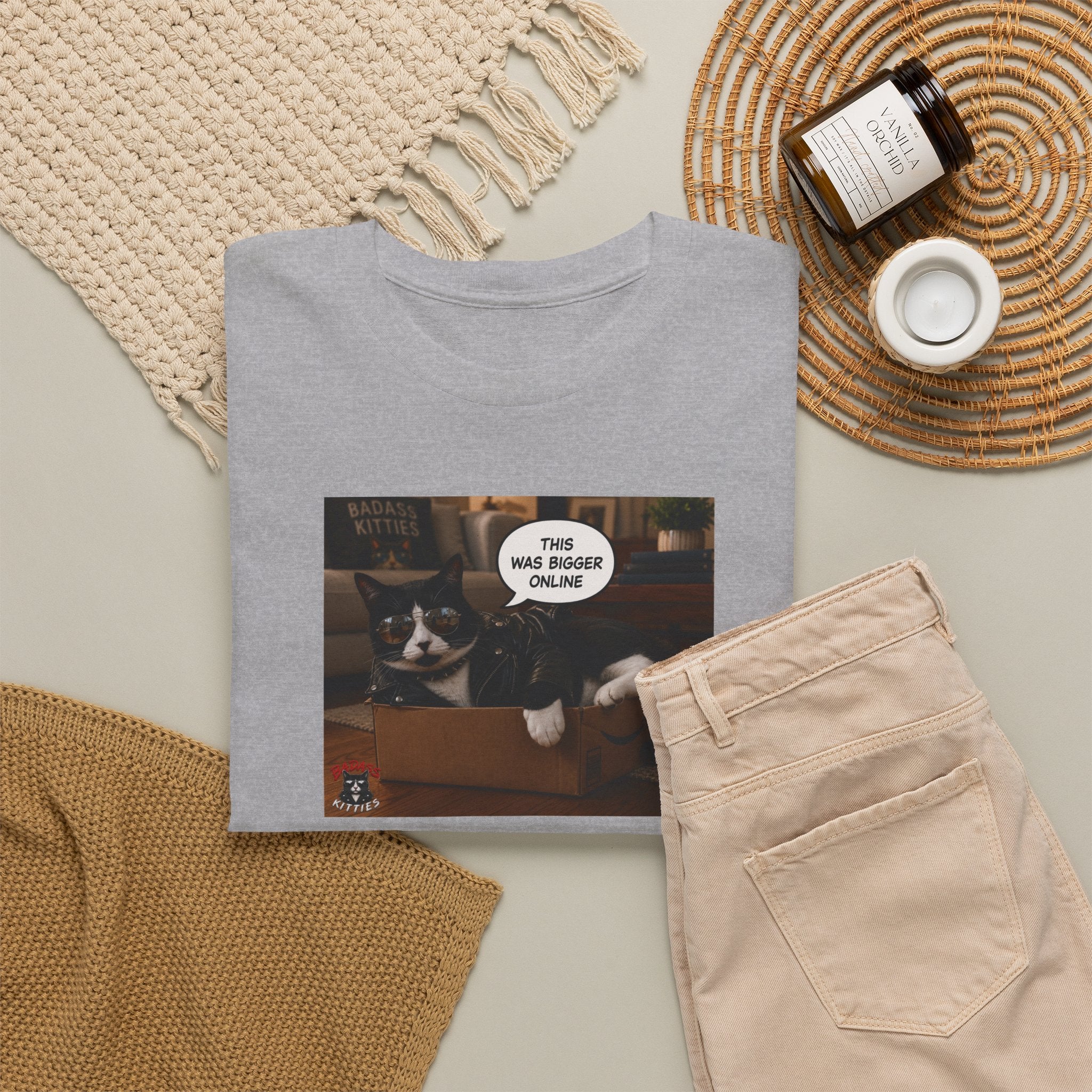 Cat Meme-This Was Bigger Online – Funny Badass Cat T-Shirt