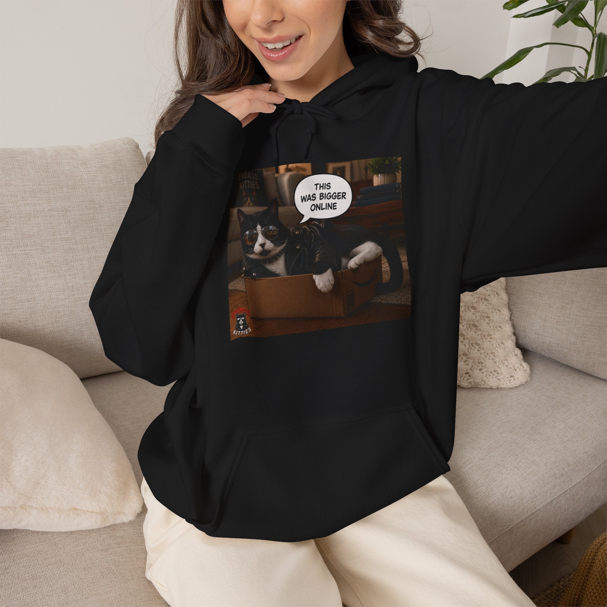 Cat Meme-This Was Bigger Online – Funny Badass Cat Hoodie
