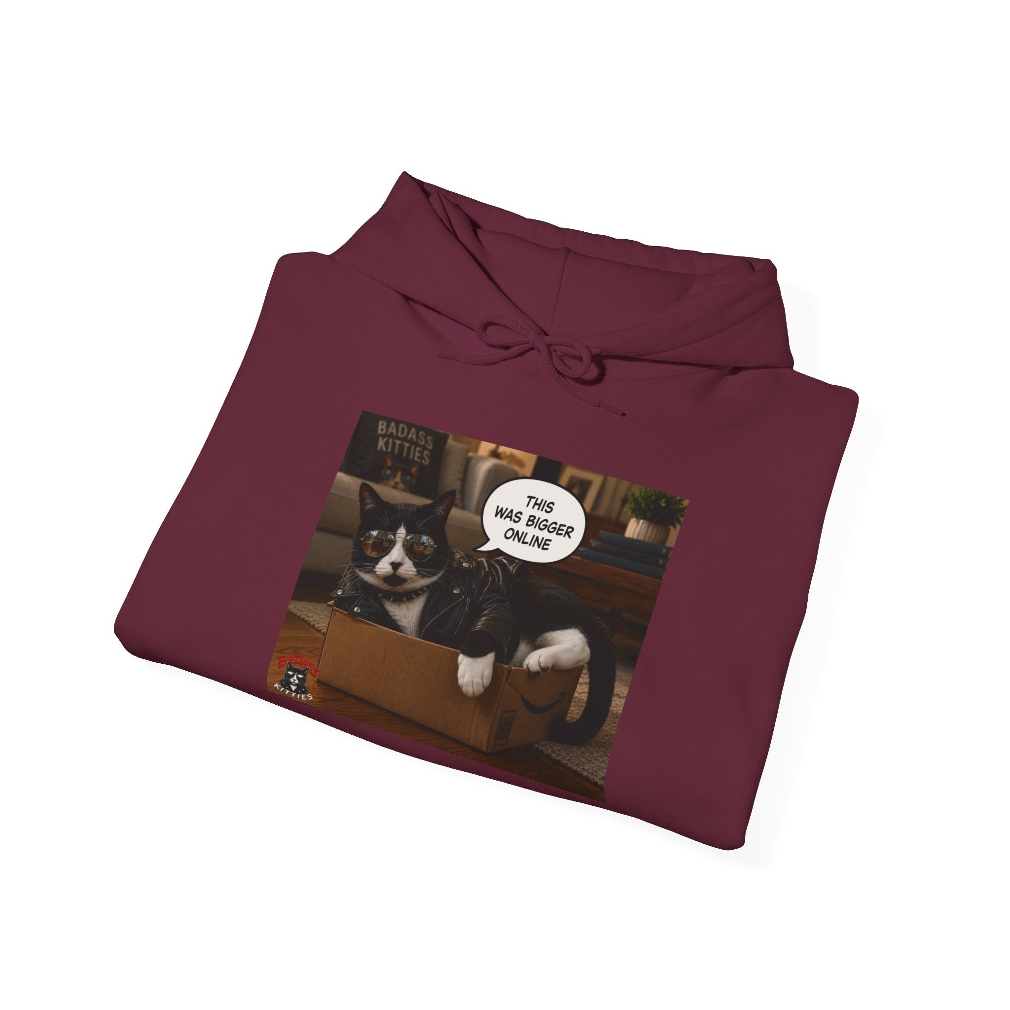Cat Meme-This Was Bigger Online – Funny Badass Cat Hoodie