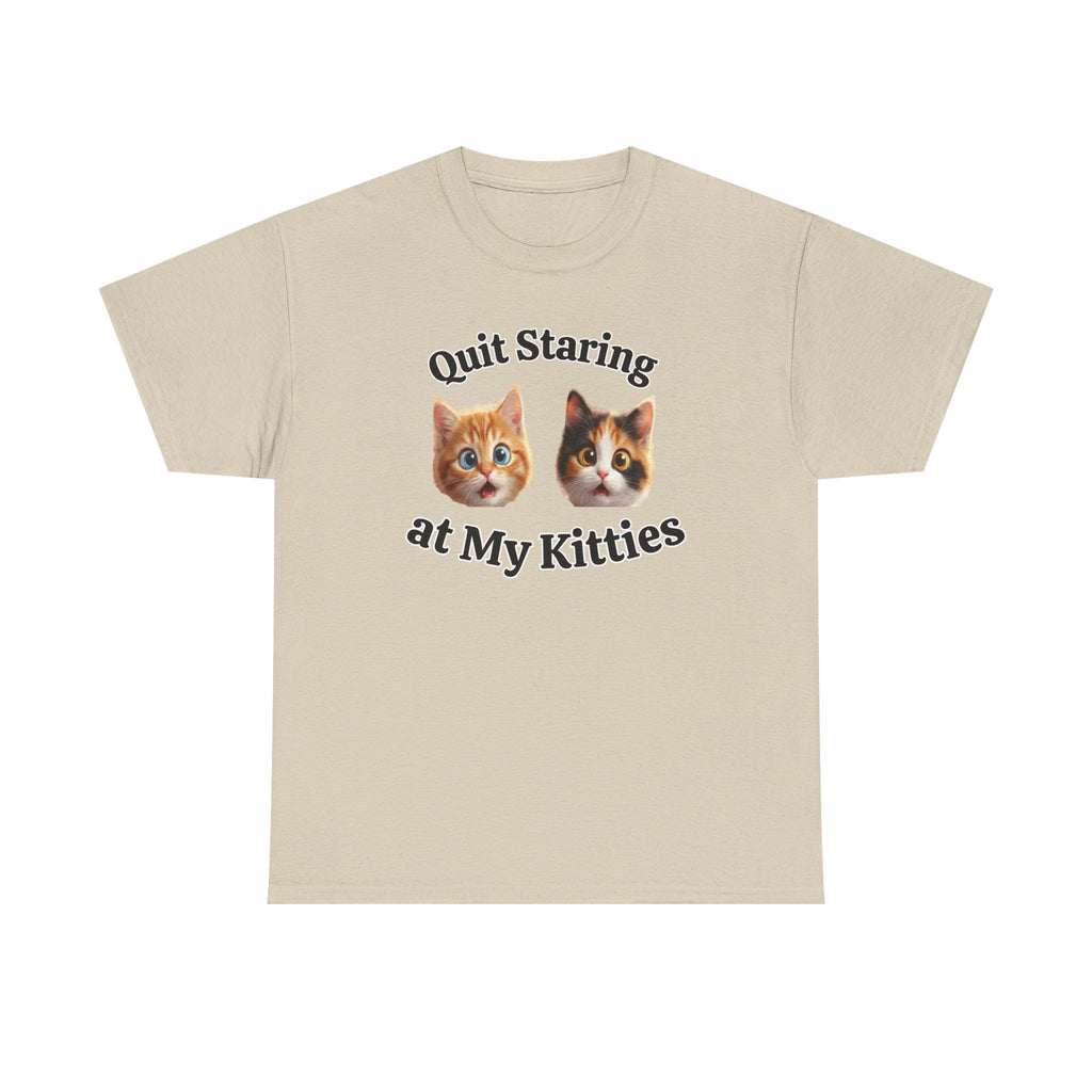 Playful Kitty "Quit Staring?" Funny T-Shirt