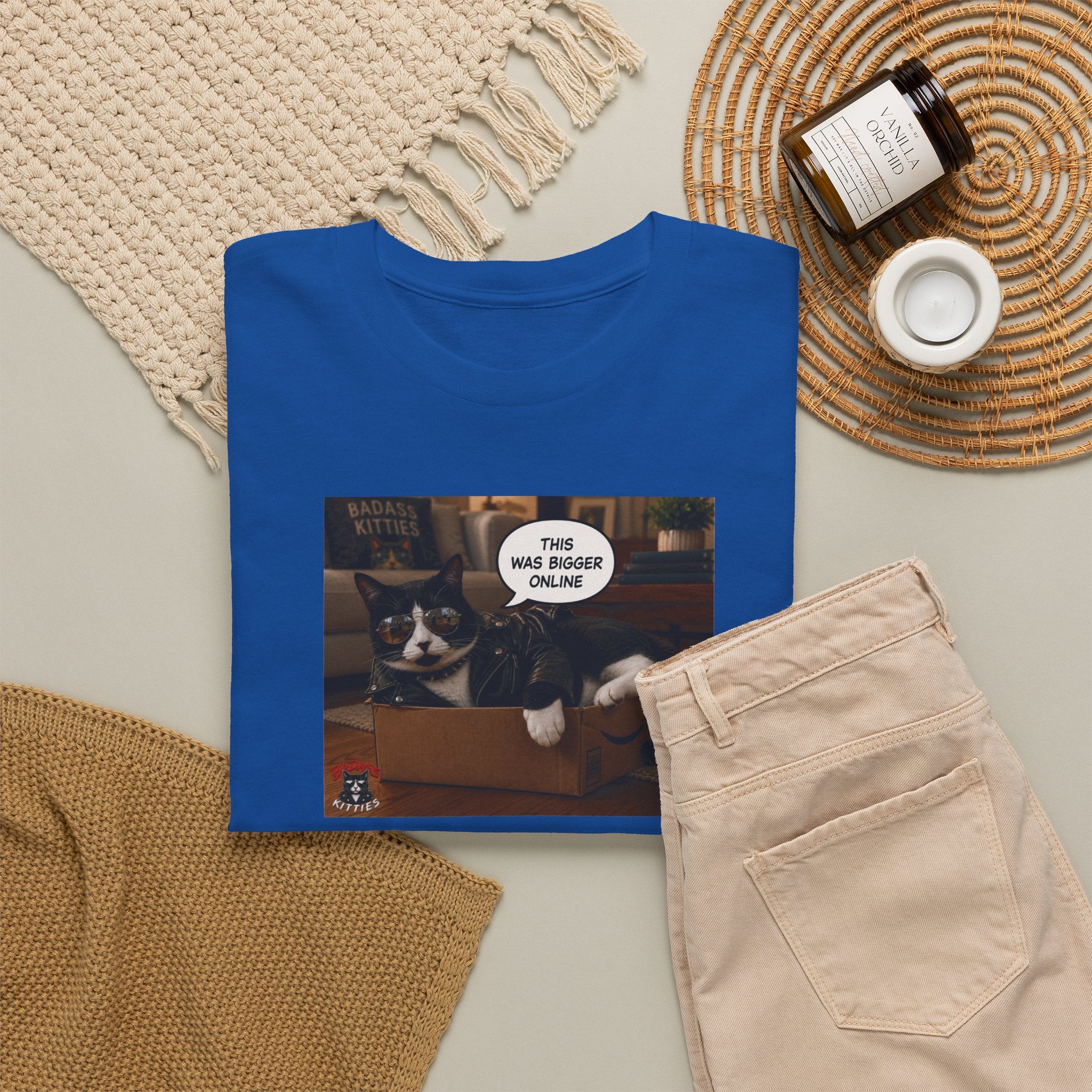 Cat Meme-This Was Bigger Online – Funny Badass Cat T-Shirt