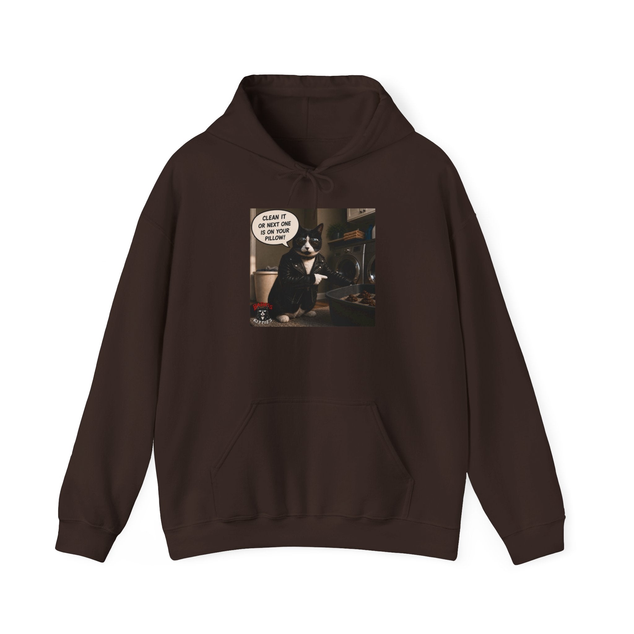 Cat Meme-Clean It or the Next One Is on Your Pillow! | Funny Cat Lover Hoodie