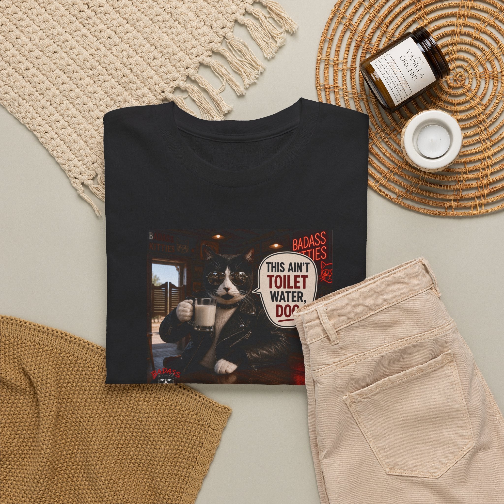 This Ain't Toilet Water, Dog. | Funny Badass Bruno Cat T-Shirt