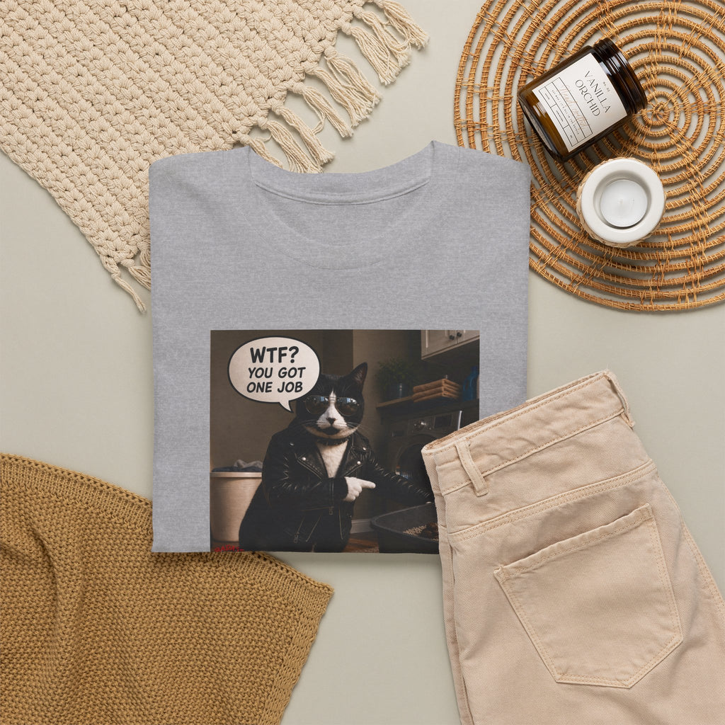 Cat Meme T-Shirt — "WTF? You Got One Job" Graphic Tee