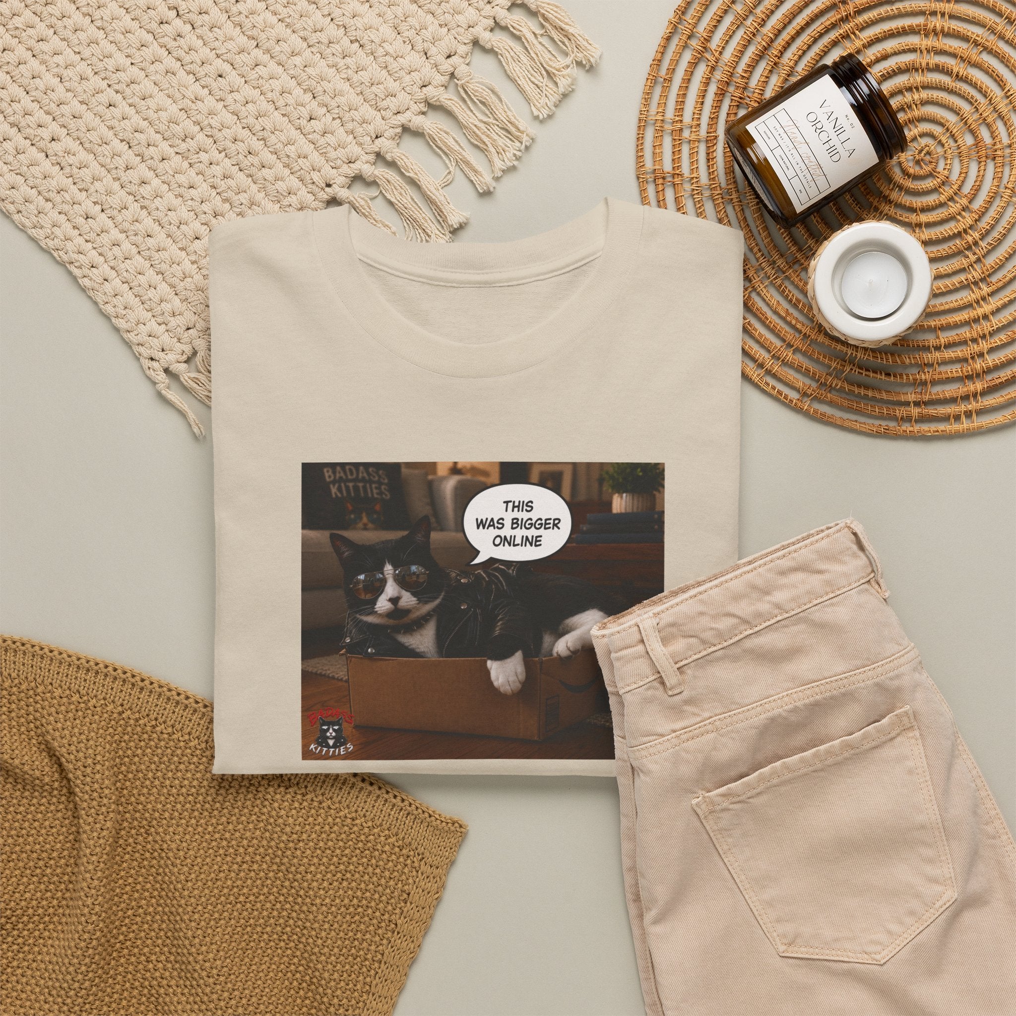 Cat Meme-This Was Bigger Online – Funny Badass Cat T-Shirt