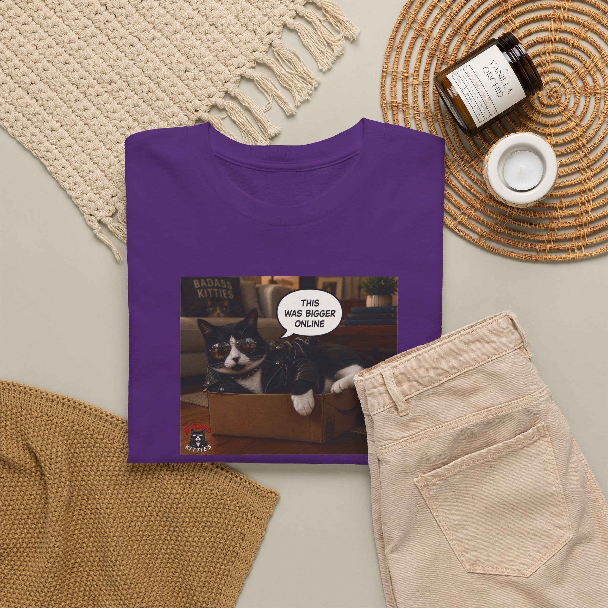 Cat Meme-This Was Bigger Online – Funny Badass Cat T-Shirt