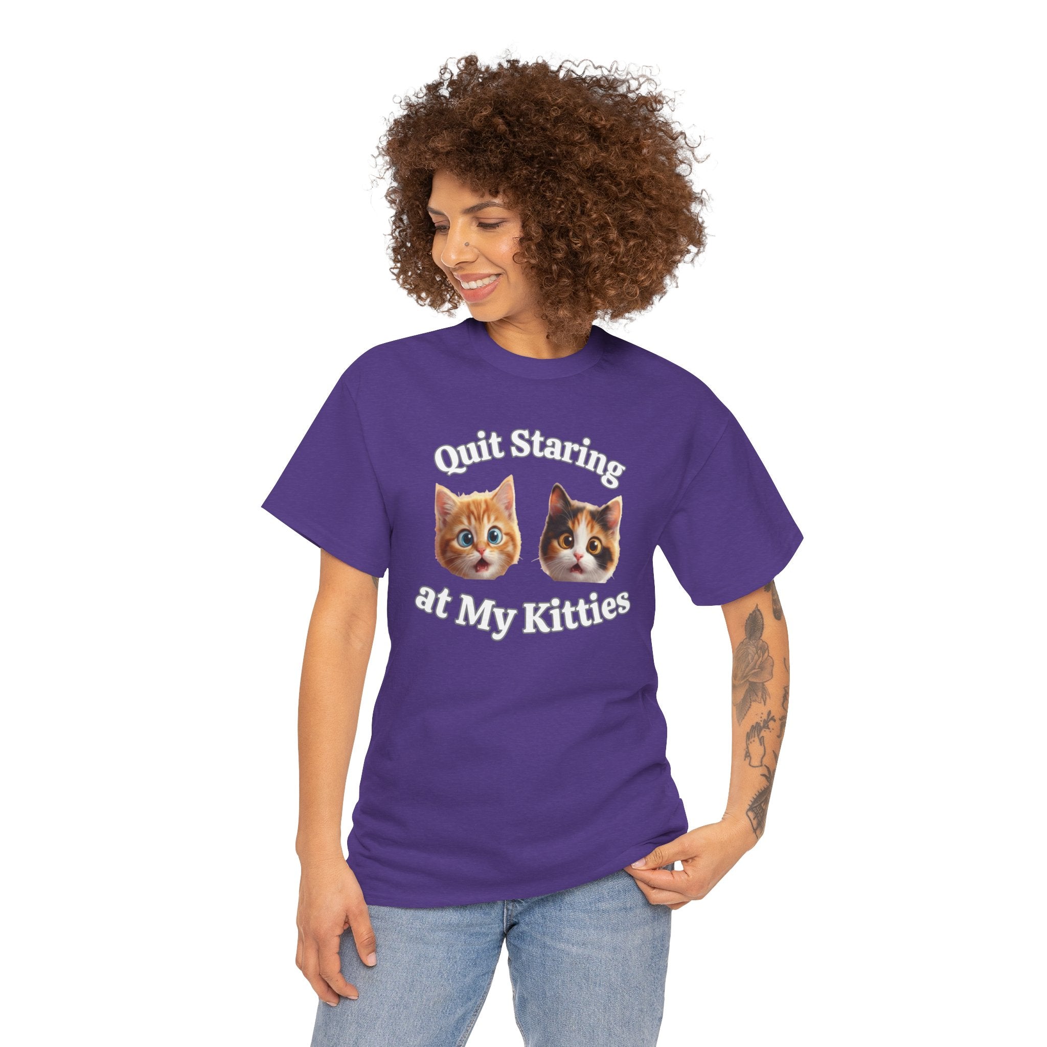 Funny Cat "Quit Staring" Hilarious TEE