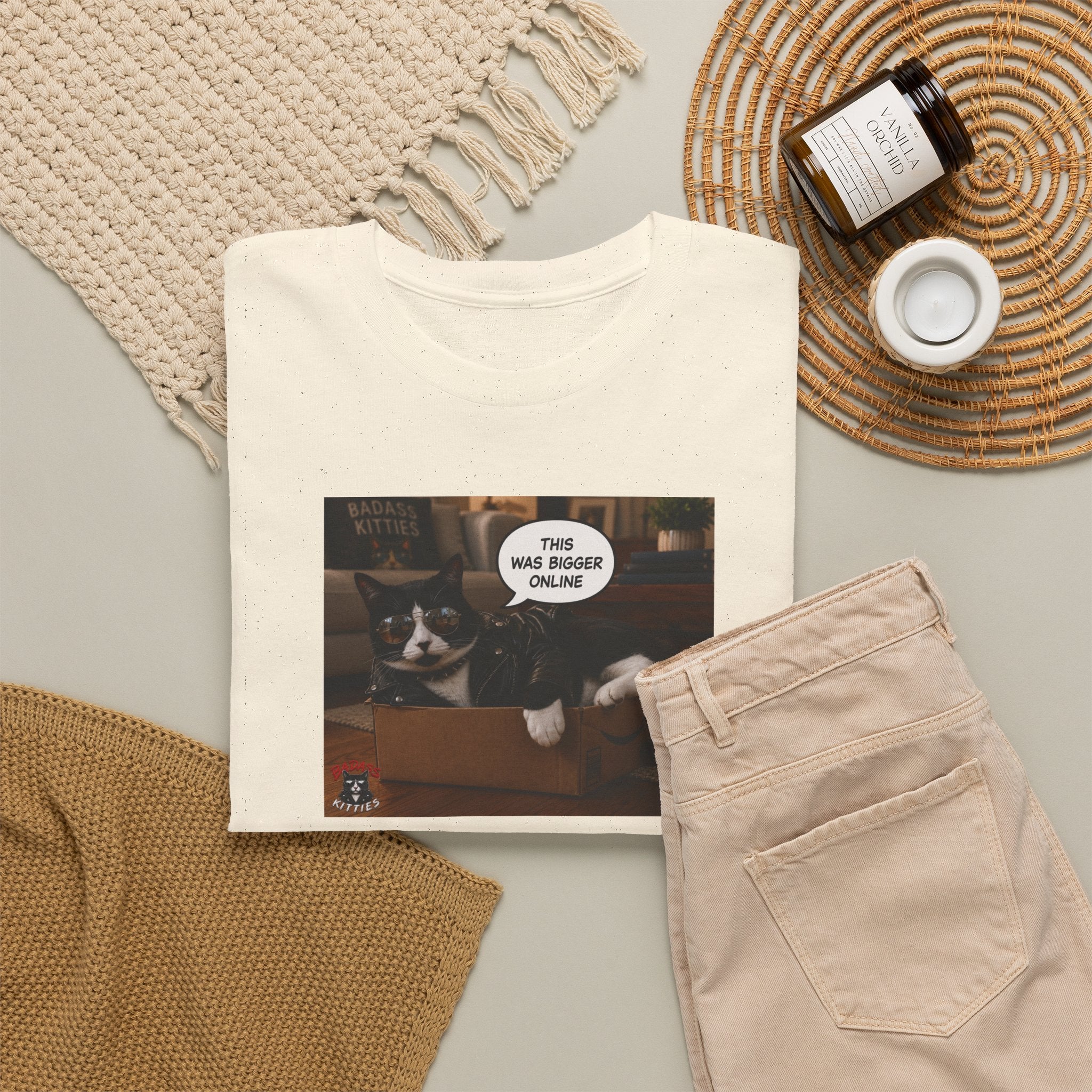 Cat Meme-This Was Bigger Online – Funny Badass Cat T-Shirt