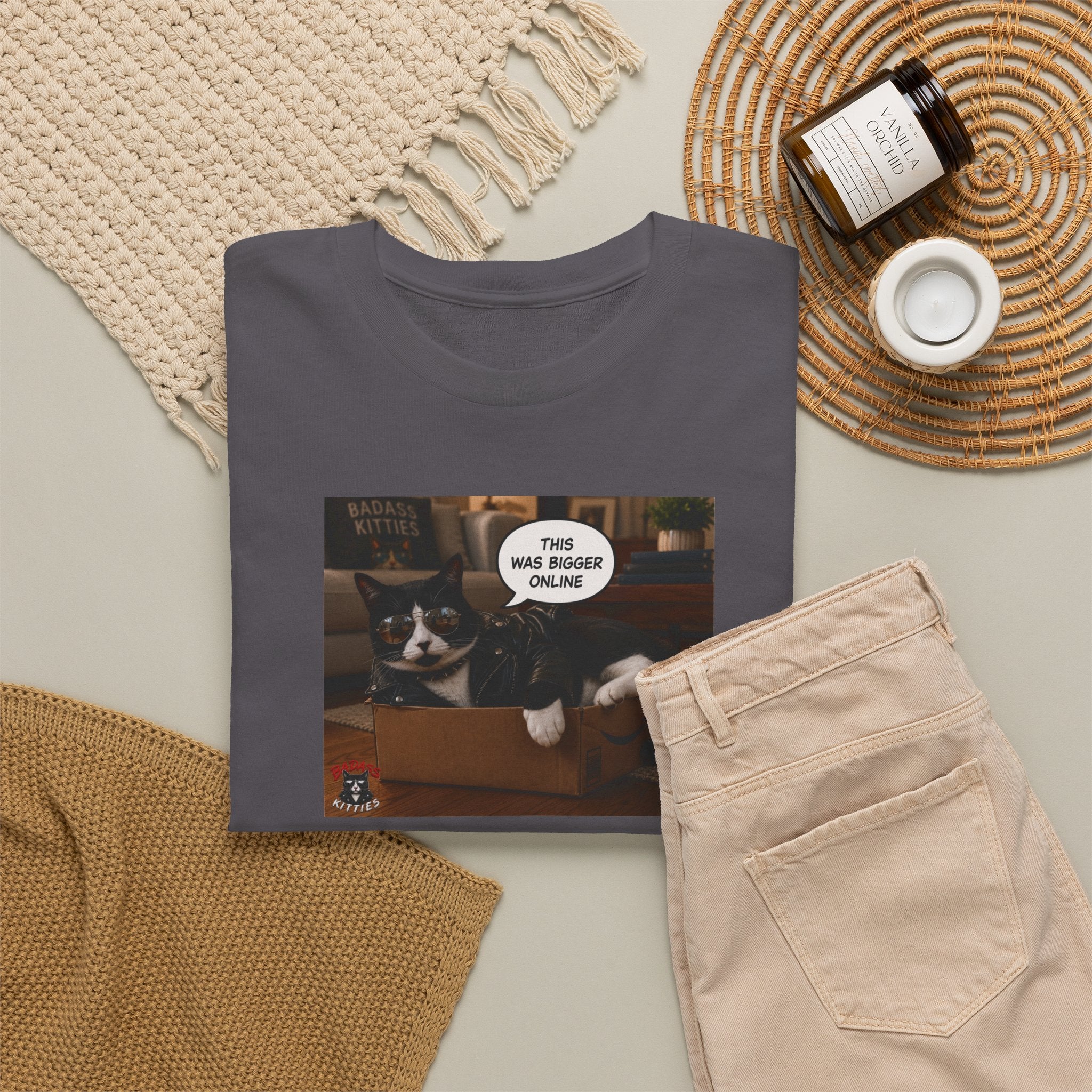 Cat Meme-This Was Bigger Online – Funny Badass Cat T-Shirt
